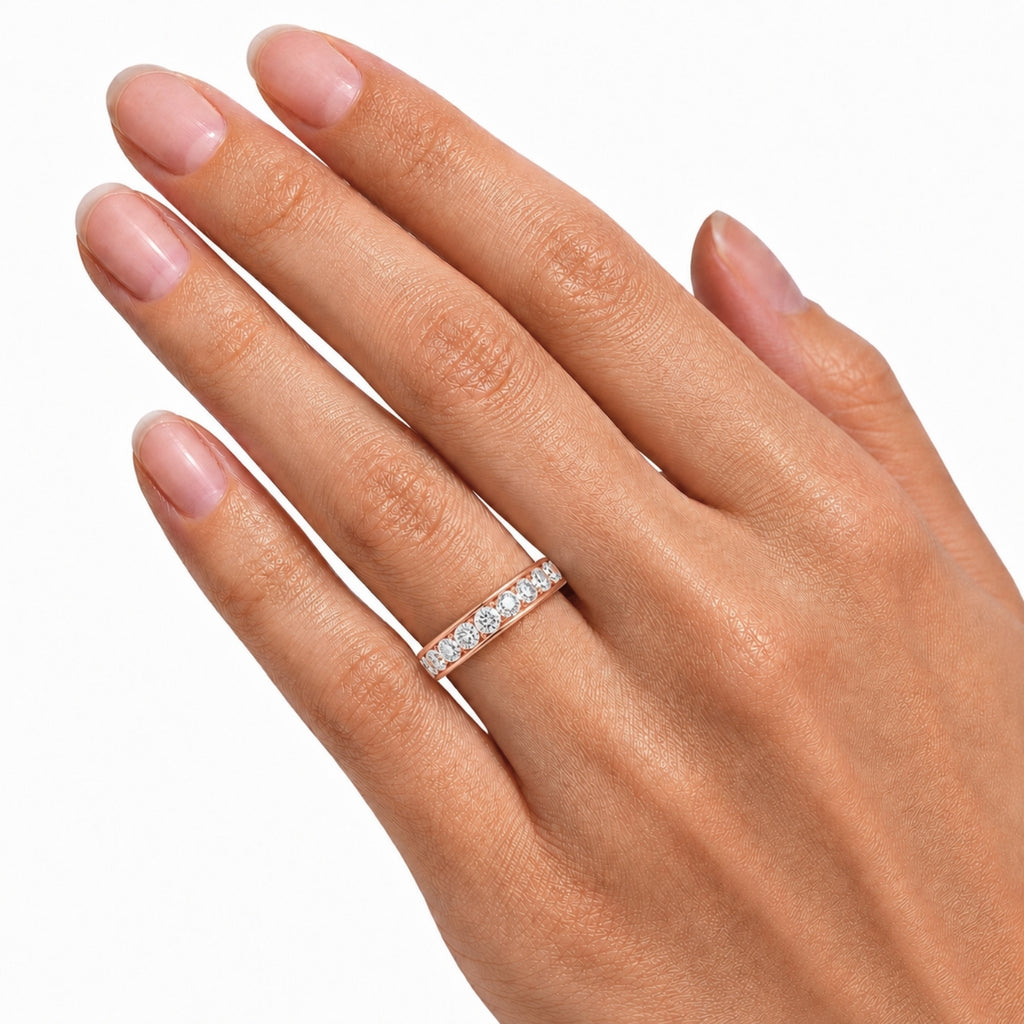 Venturant 0.50 - 3.00 Carat T.W. Round-cut Lab Grown Diamond (F/VS+) 14K Gold 11 Stone Channel Set Ring
