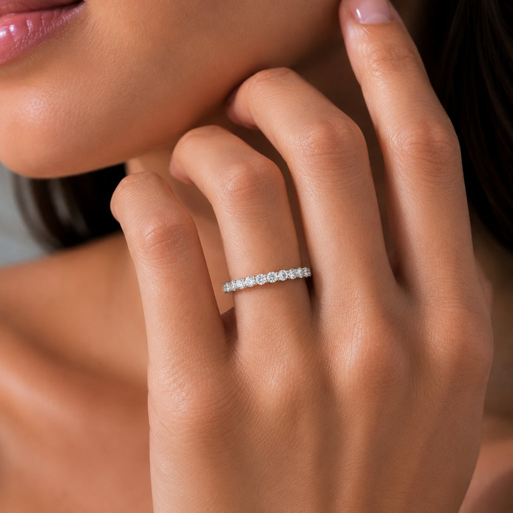 Venturant 1.00 -3.00 Carat T.W. Round-cut Lab Grown Diamond (F/VS+) 14K Gold 11 Stone Band Ring
