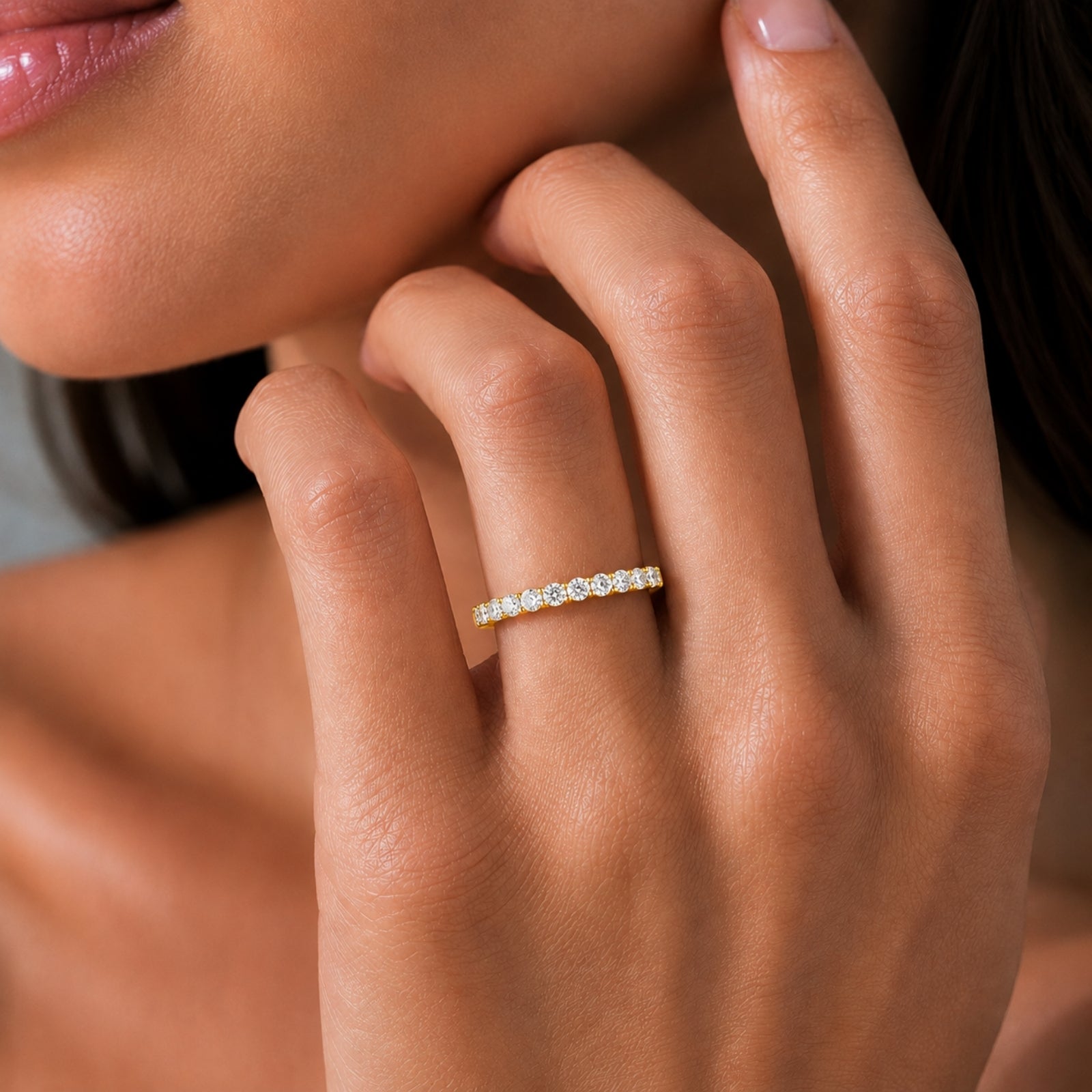 Venturant 1.00 -3.00 Carat T.W. Round-cut Lab Grown Diamond (F/VS+) 14K Gold 11 Stone Band Ring