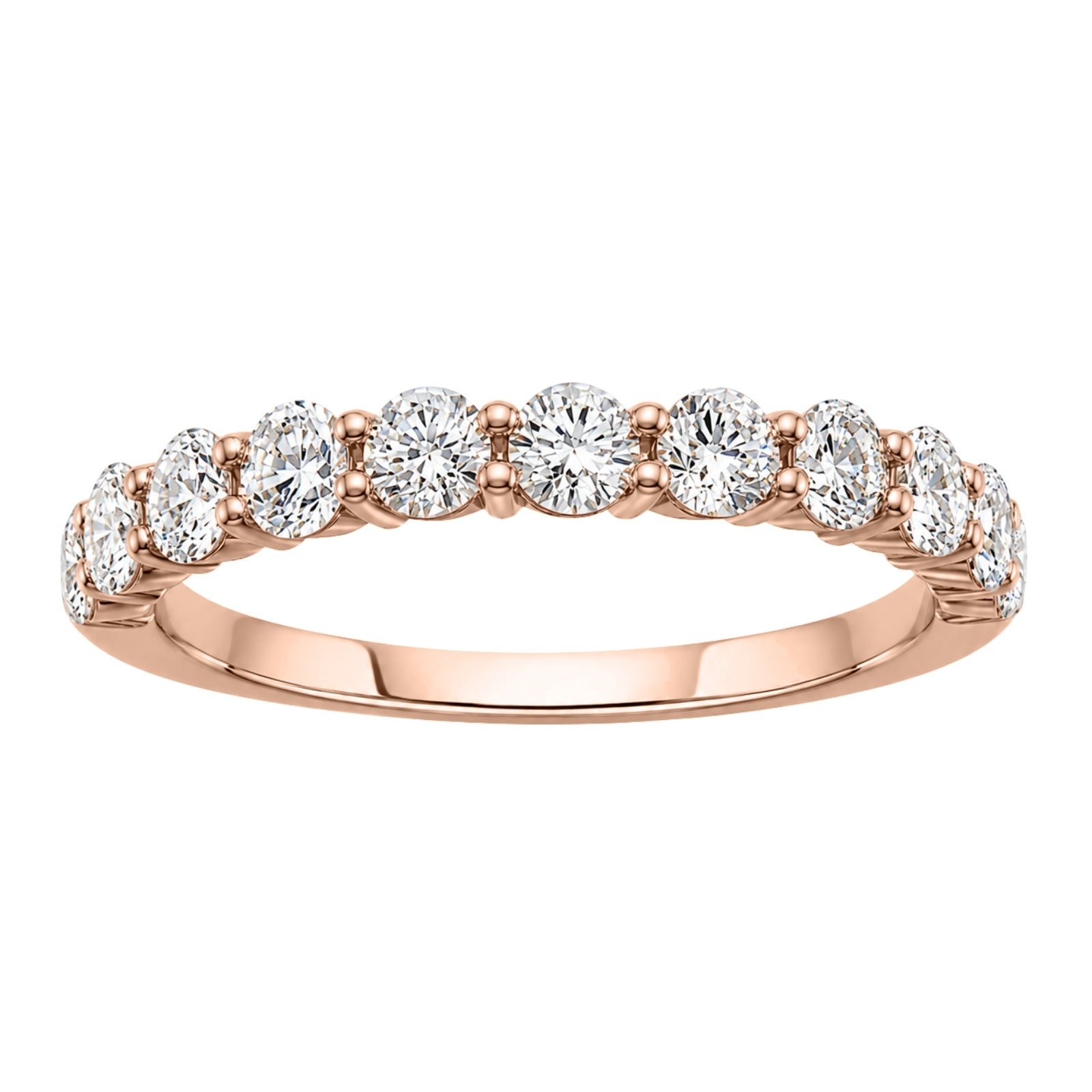 Venturant 1.00 -3.00 Carat T.W. Round-cut Lab Grown Diamond (F/VS+) 14K Gold 11 Stone Band Ring