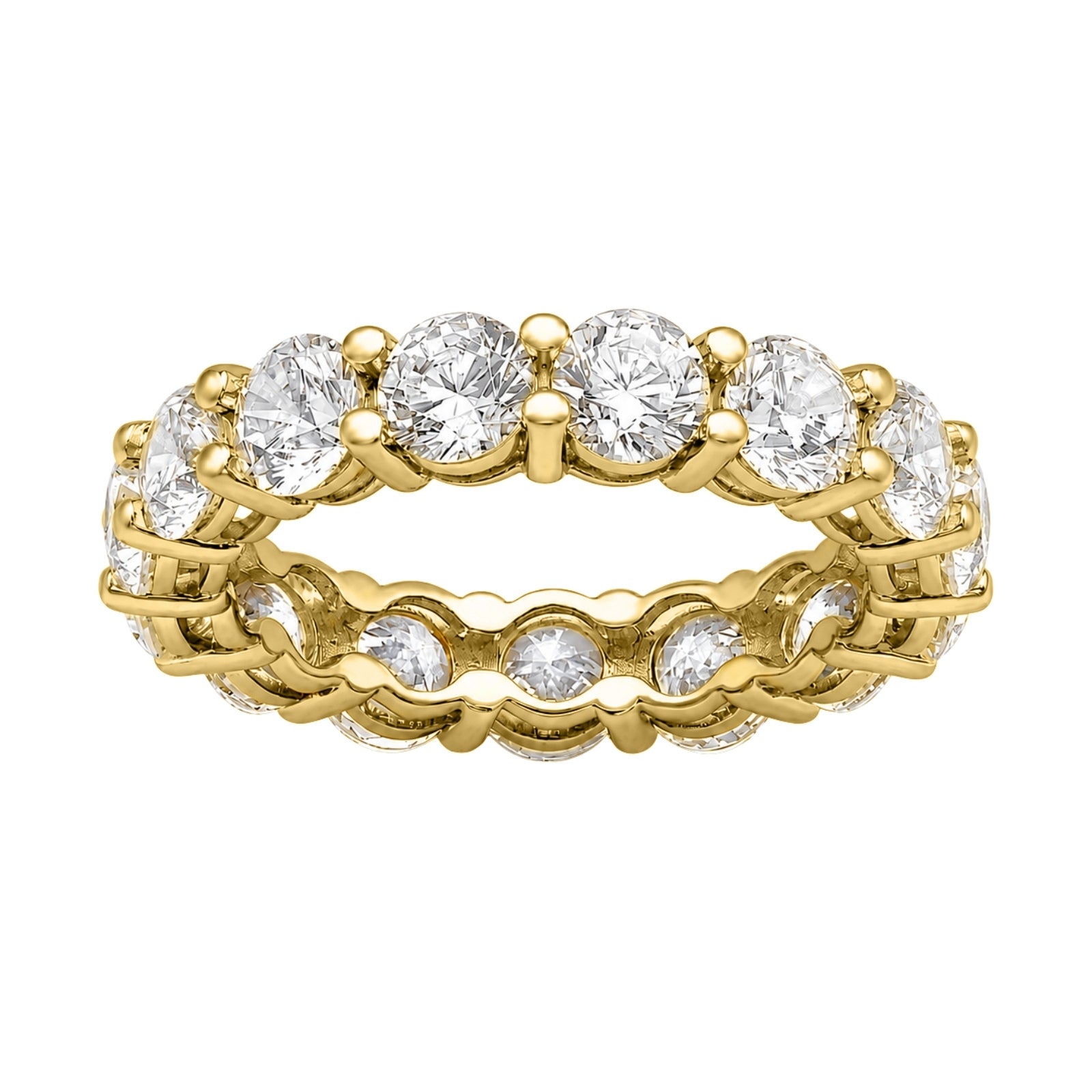 Venturant 3.00 - 7.00  Carat T.W. Round-cut Lab Grown Diamond (F/VS+) 14K Gold Eternity Band Ring