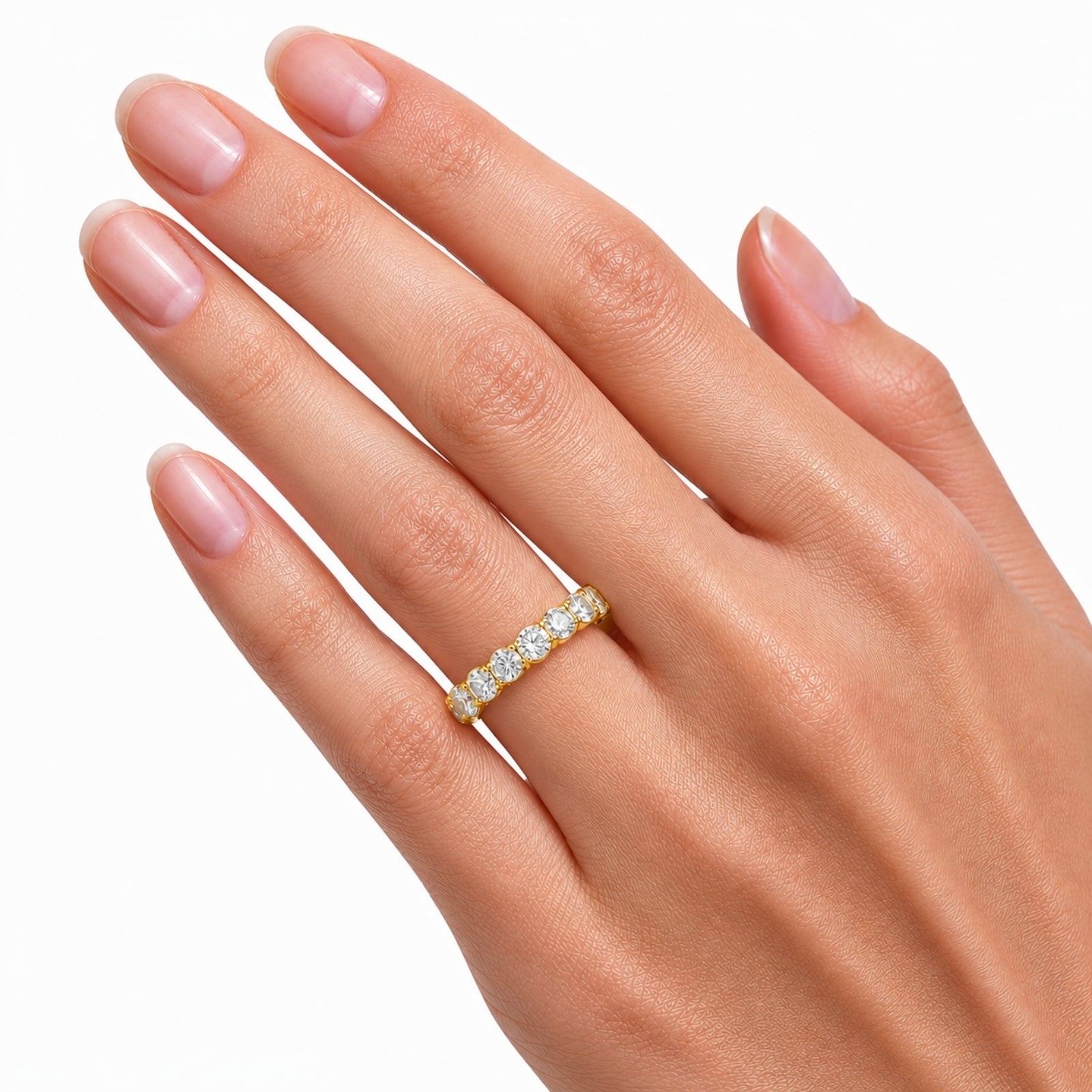 Venturant 3.00 - 7.00  Carat T.W. Round-cut Lab Grown Diamond (F/VS+) 14K Gold Eternity Band Ring