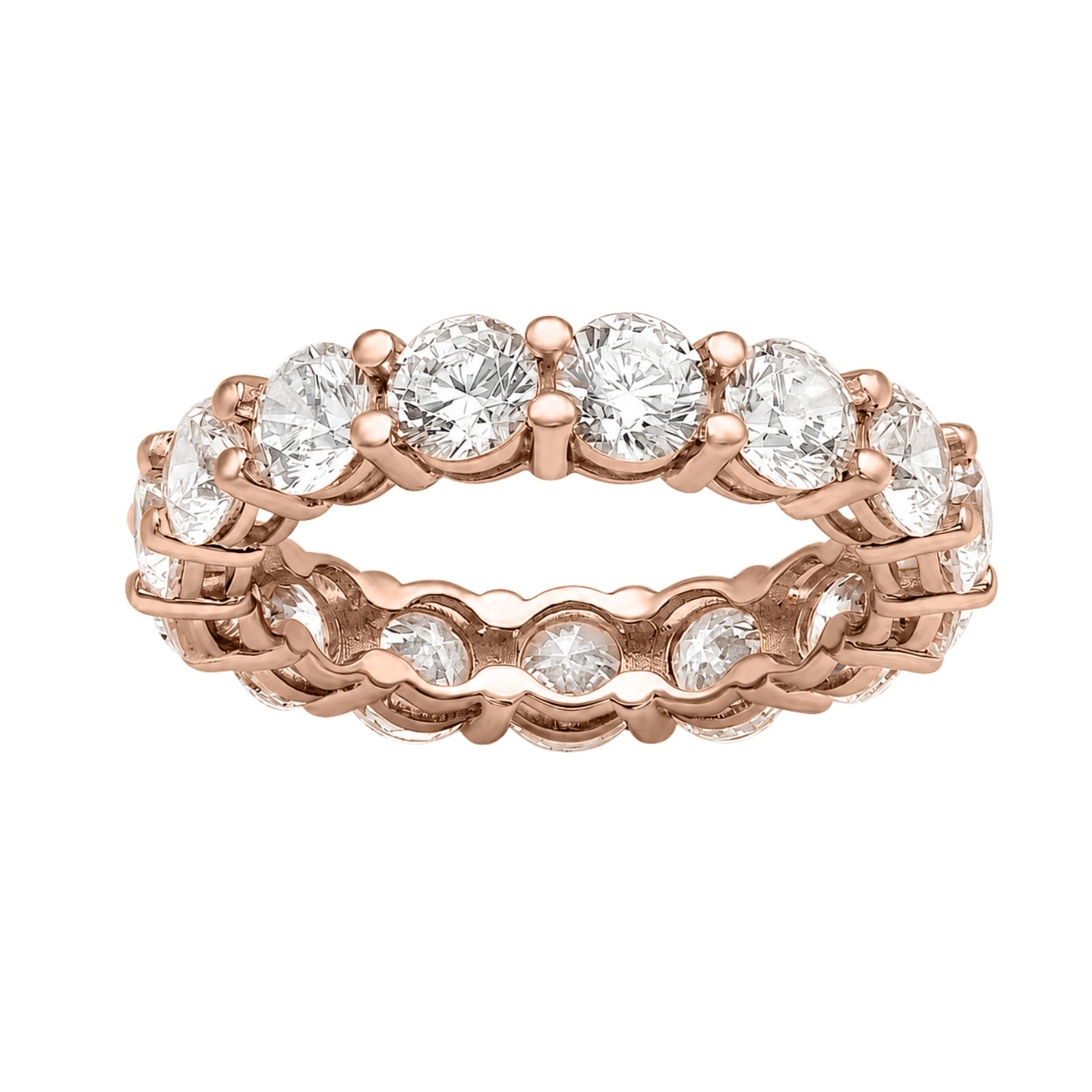 Venturant 3.00 - 7.00  Carat T.W. Round-cut Lab Grown Diamond (F/VS+) 14K Gold Eternity Band Ring