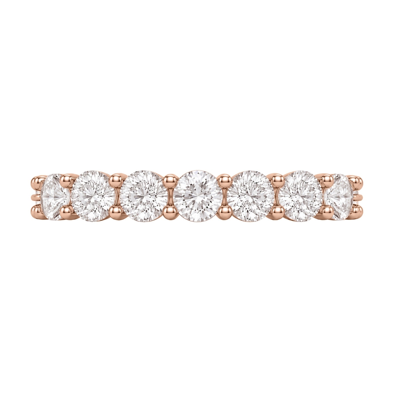Venturant 3.00 - 7.00  Carat T.W. Round-cut Lab Grown Diamond (F/VS+) 14K Gold Eternity Band Ring