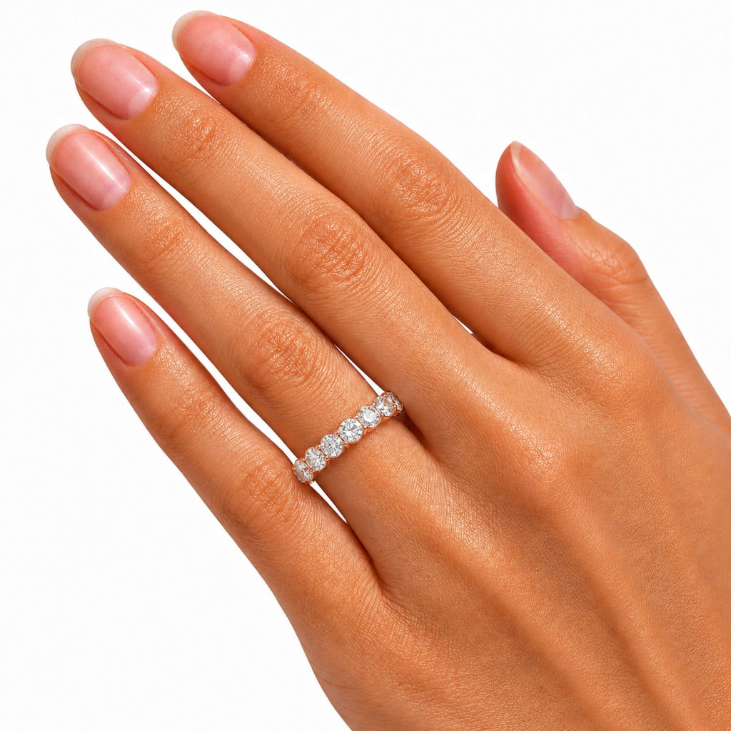 Venturant 3.00 - 7.00  Carat T.W. Round-cut Lab Grown Diamond (F/VS+) 14K Gold Eternity Band Ring