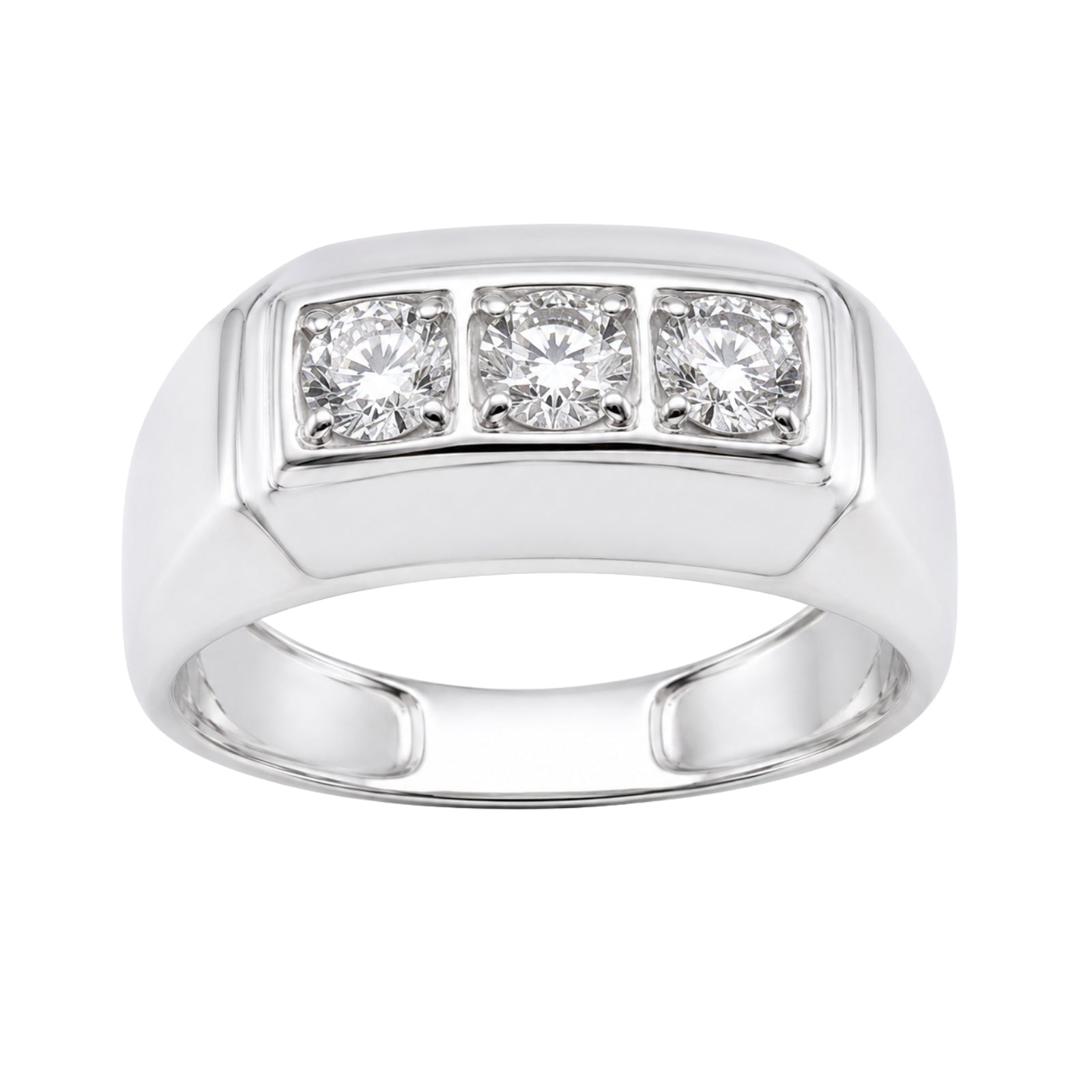 Venturant 0.50 -1.00 Carat T.W. Round-cut Lab Grown Diamond (F/VS+) 14K Gold 3 Stone Men's Ring