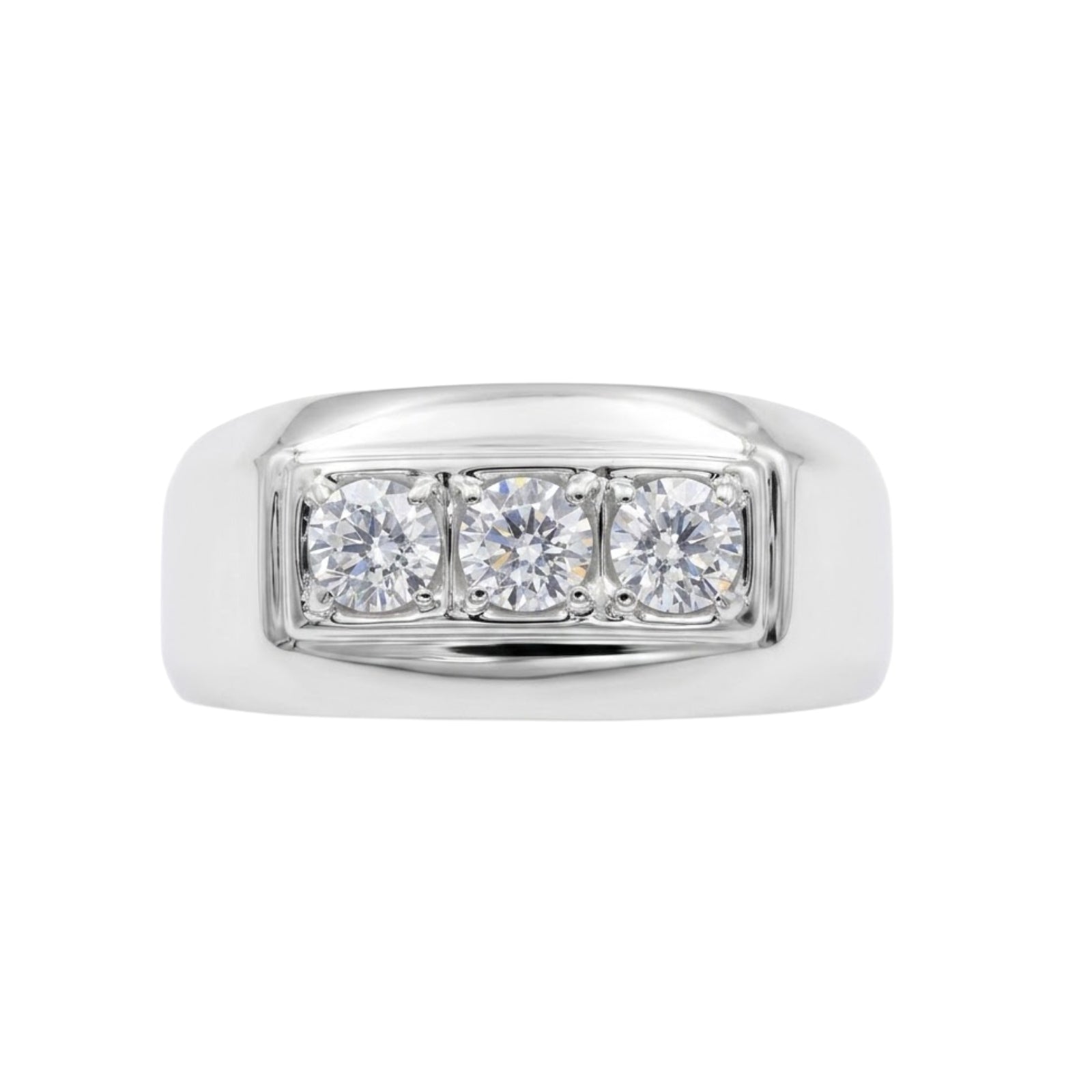 Venturant 0.50 -1.00 Carat T.W. Round-cut Lab Grown Diamond (F/VS+) 14K Gold 3 Stone Men's Ring