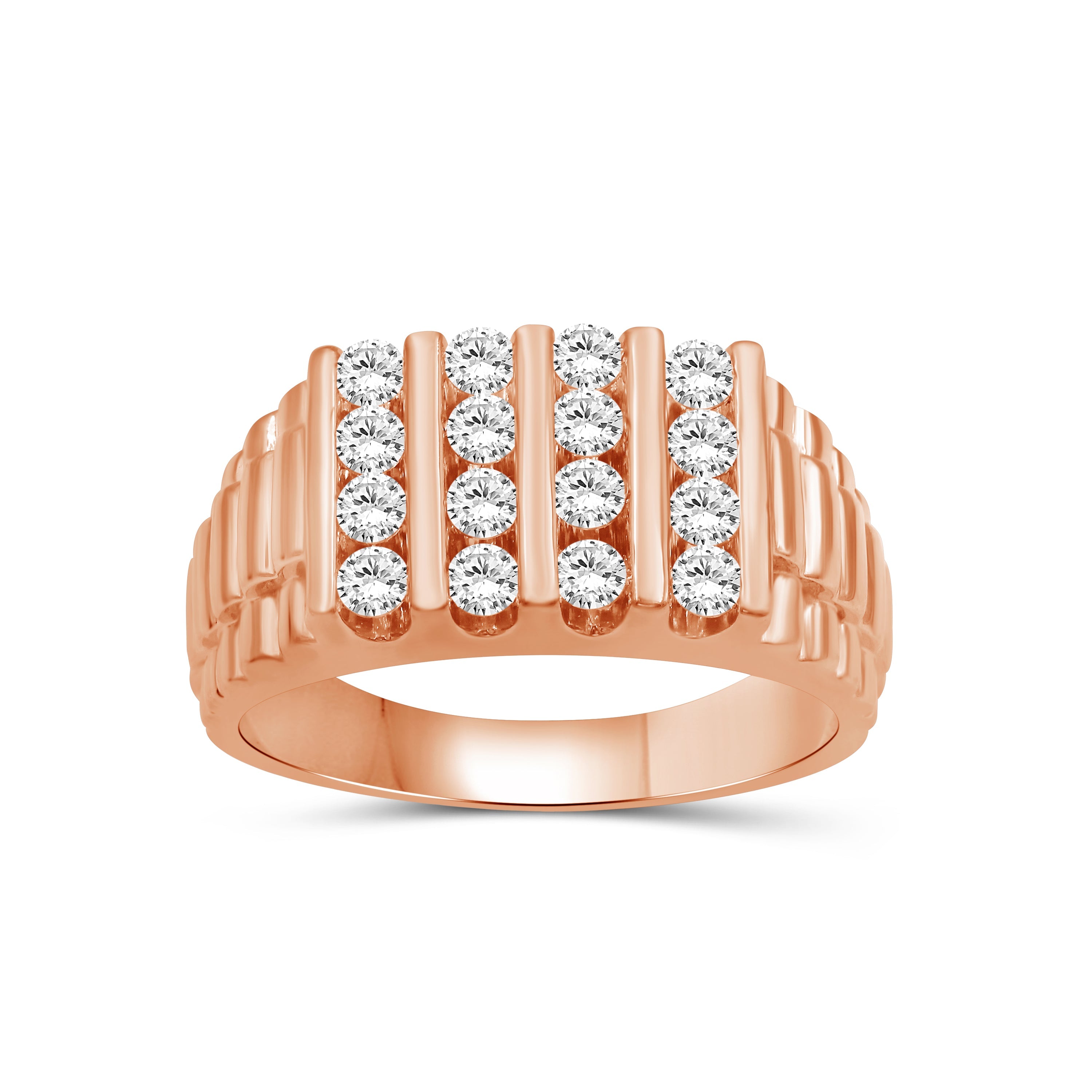 Venturant 1.00 Carat T.W. Round-cut Lab Grown Diamond (F/VS+) 14K Gold Men's Ring