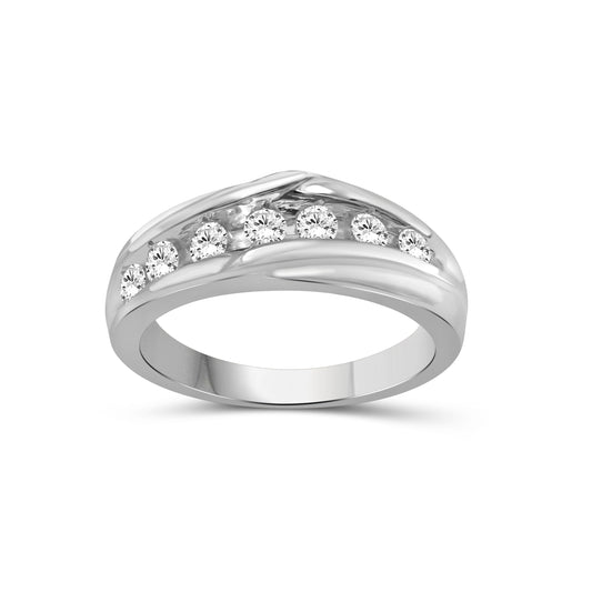 Venturant 1.00 Carat T.W. Round-cut Lab Grown Diamond (F/VS+) 14K Gold 7 Stone Men's Ring
