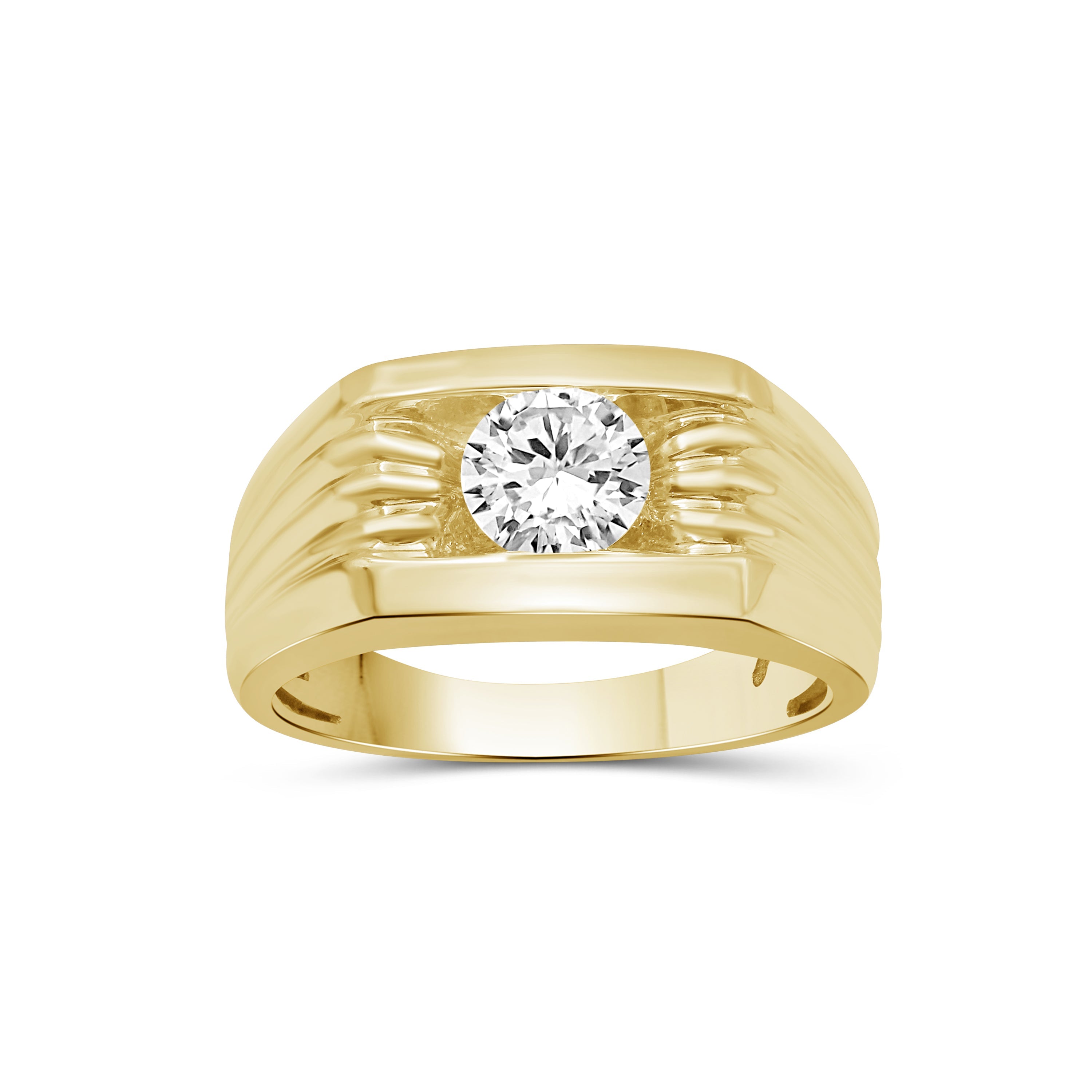 Venturant 1.00 Carat T.W. Round-cut Lab Grown Diamond (F/VS+) 14K Gold Men's Ring