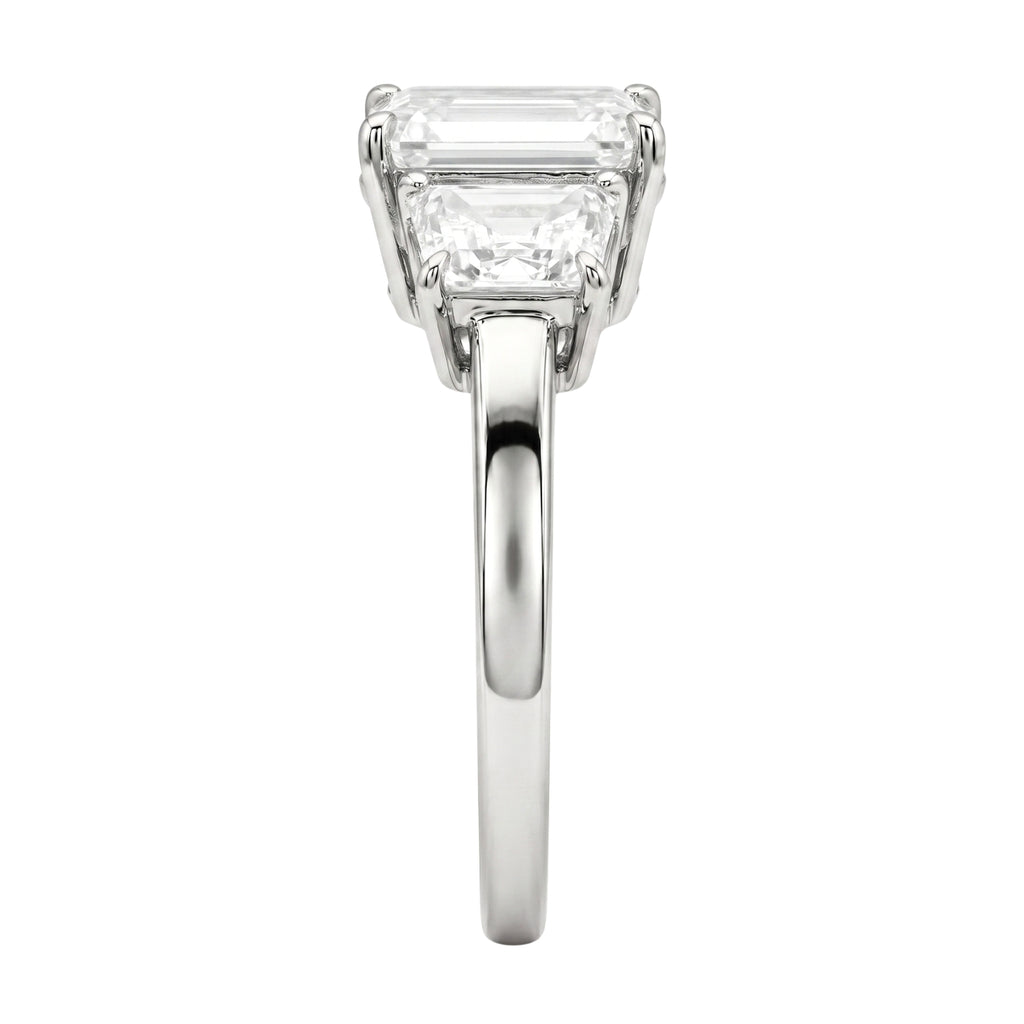 Venturant 3.00 Carat T.W. Emerald and Trapezoid-cut Lab Grown Diamond (F/VS+) 14K Gold 3 Stone Band Ring