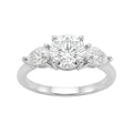 Venturant 3.00 Carat T.W. Pear and Round-cut Lab Grown Diamond (F/VS+) 14K Gold 3 Stone Band Ring