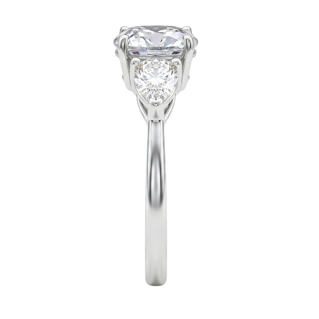 Venturant 3.00 Carat T.W. Pear and Round-cut Lab Grown Diamond (F/VS+) 14K Gold 3 Stone Band Ring