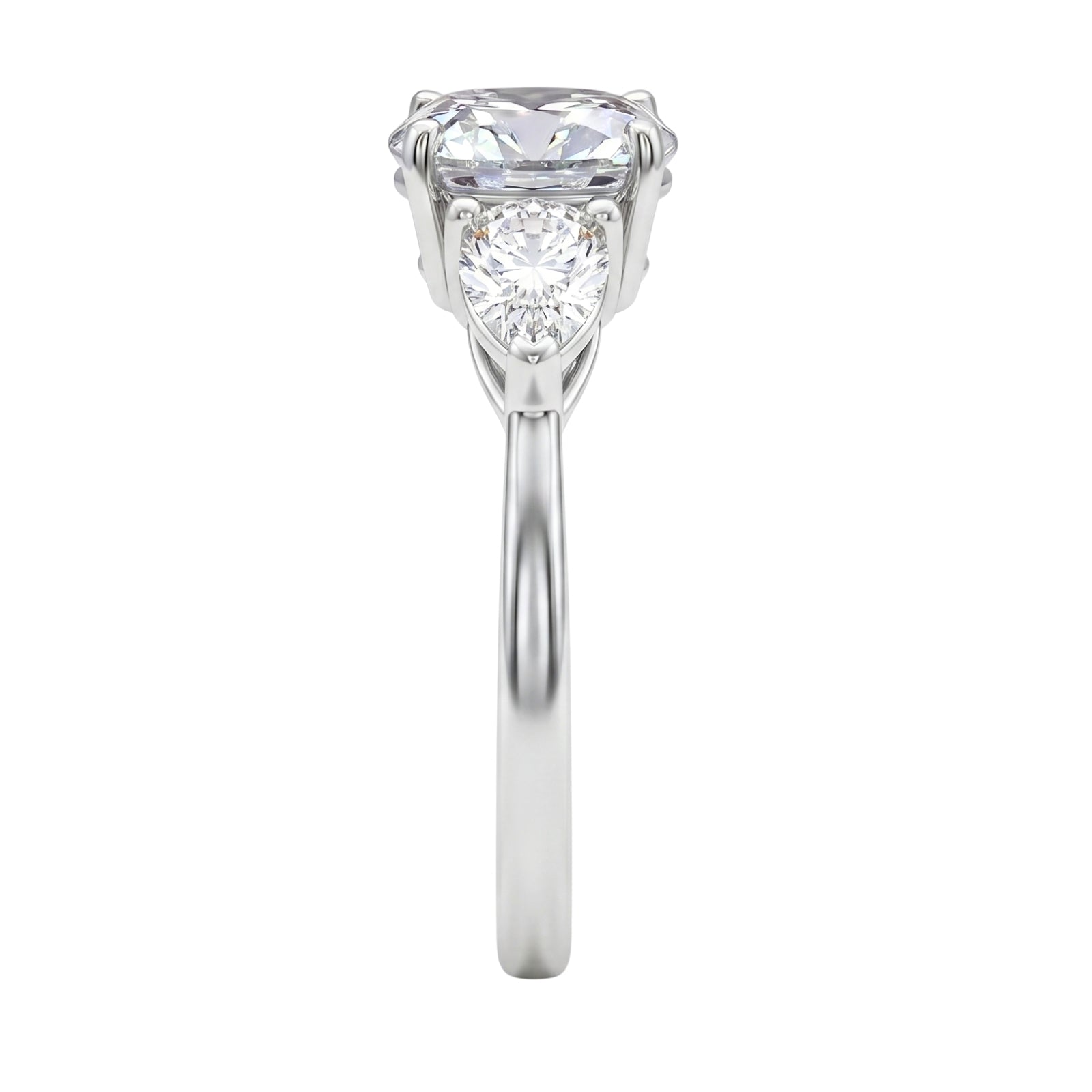 Venturant 3.00 Carat T.W. Pear and Round-cut Lab Grown Diamond (F/VS+) 14K Gold 3 Stone Band Ring