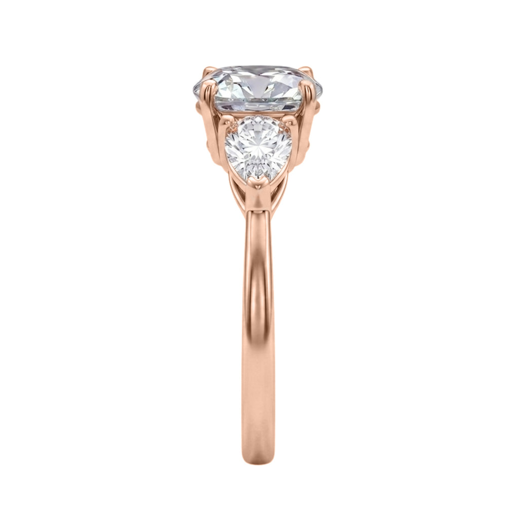 Venturant 3.00 Carat T.W. Pear and Round-cut Lab Grown Diamond (F/VS+) 14K Gold 3 Stone Band Ring