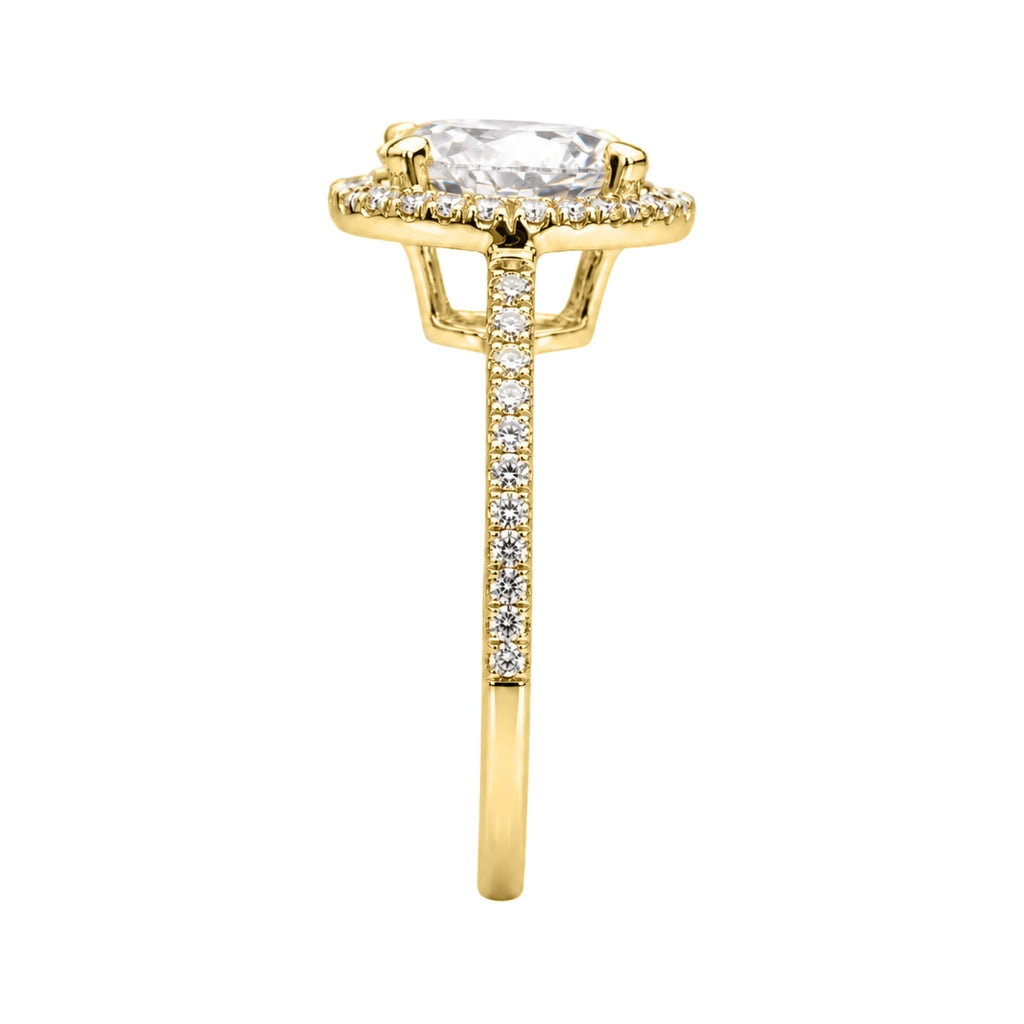 Venturant 1.00-3.50 Carat T.W. Pear & Round-cut Lab Grown Diamond (F/VS+) 14K Gold Halo Ring