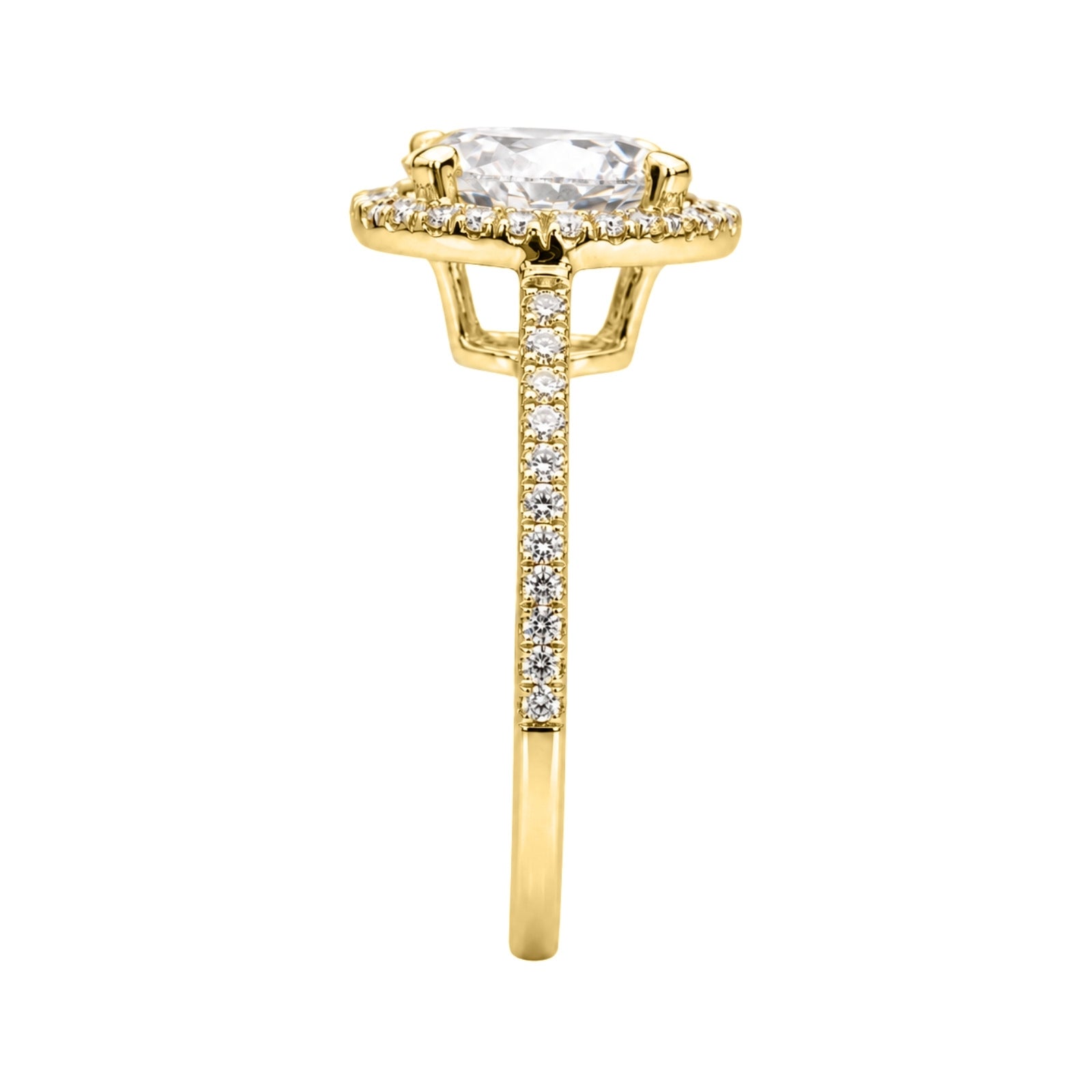 Venturant 1.00-3.50 Carat T.W. Pear & Round-cut Lab Grown Diamond (F/VS+) 14K Gold Halo Ring