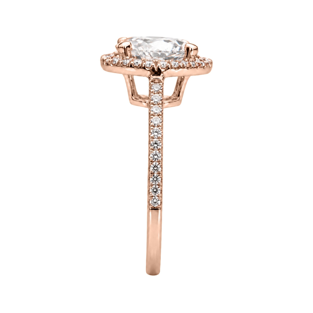 Venturant 1.00-3.50 Carat T.W. Pear & Round-cut Lab Grown Diamond (F/VS+) 14K Gold Halo Ring