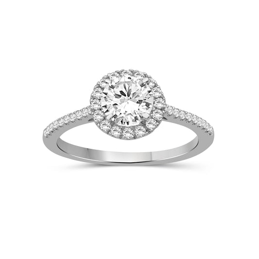 Venturant 1.00-3.50 Carat T.W. Round-cut Lab Grown Diamond (F/VS+) 14K Gold Halo Ring