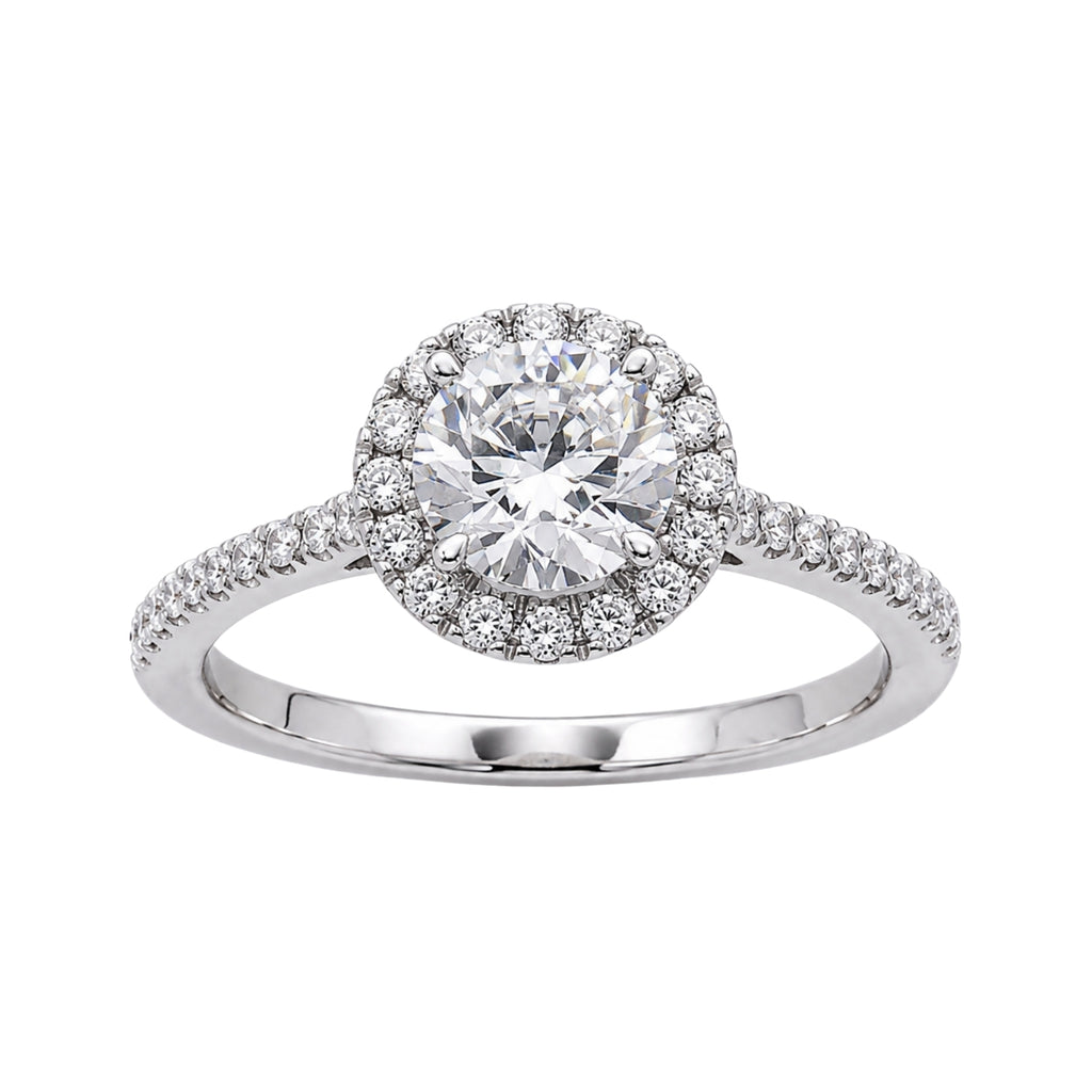 Venturant 1.00-3.50 Carat T.W. Round-cut Lab Grown Diamond (F/VS+) 14K Gold Halo Ring