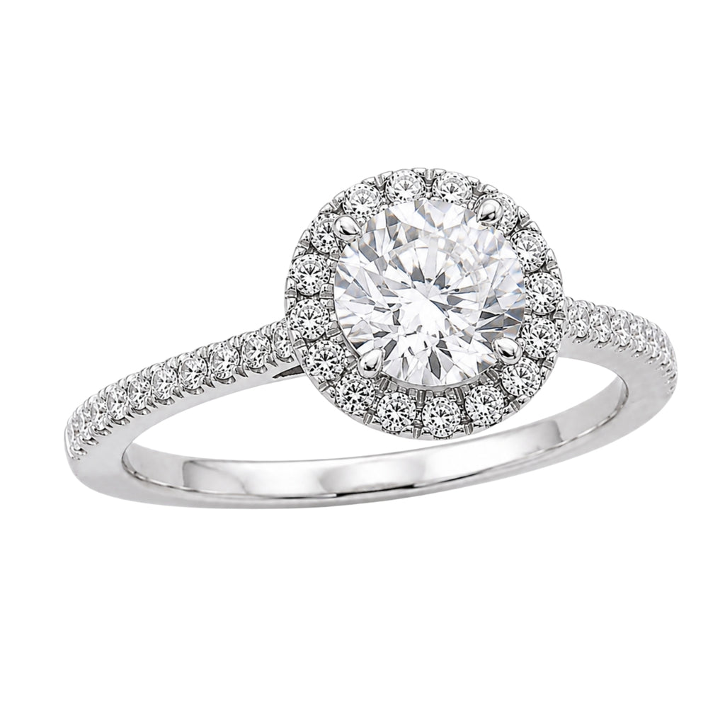 Venturant 1.00-3.50 Carat T.W. Round-cut Lab Grown Diamond (F/VS+) 14K Gold Halo Ring