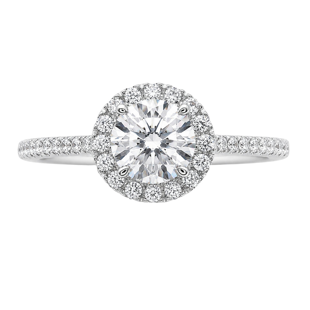 Venturant 1.00-3.50 Carat T.W. Round-cut Lab Grown Diamond (F/VS+) 14K Gold Halo Ring