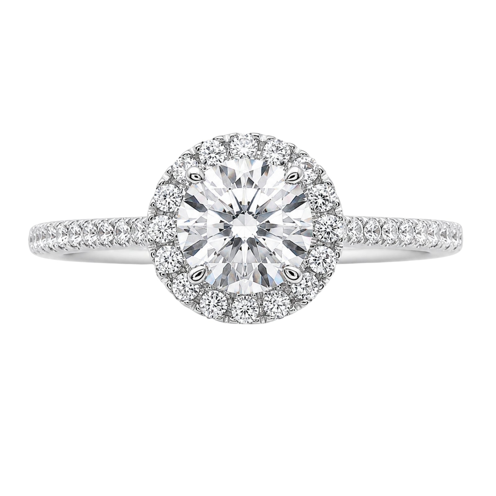 Venturant 1.00-3.50 Carat T.W. Round-cut Lab Grown Diamond (F/VS+) 14K Gold Halo Ring