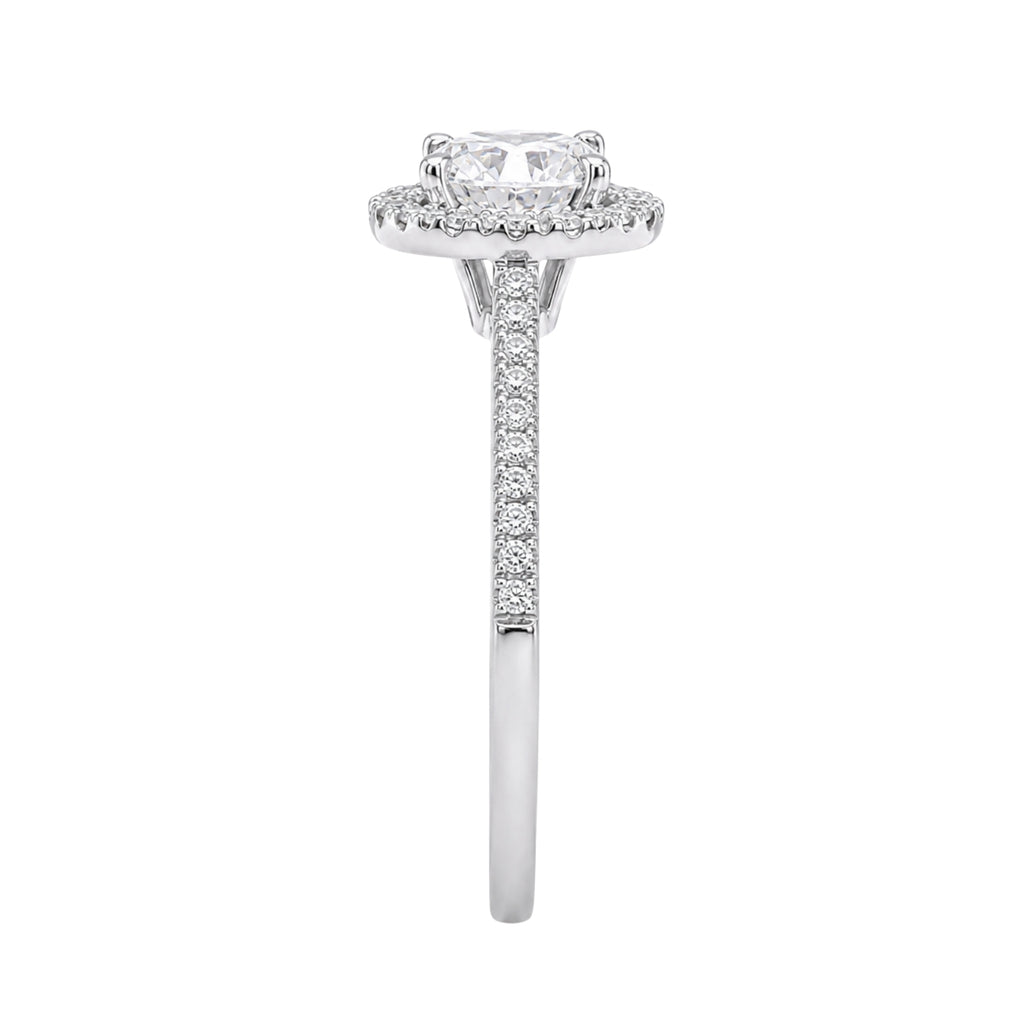 Venturant 1.00-3.50 Carat T.W. Round-cut Lab Grown Diamond (F/VS+) 14K Gold Halo Ring