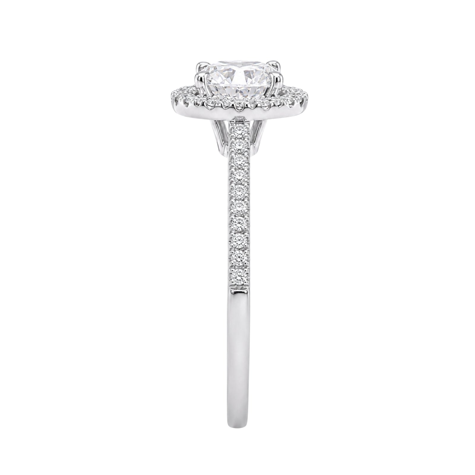 Venturant 1.00-3.50 Carat T.W. Round-cut Lab Grown Diamond (F/VS+) 14K Gold Halo Ring