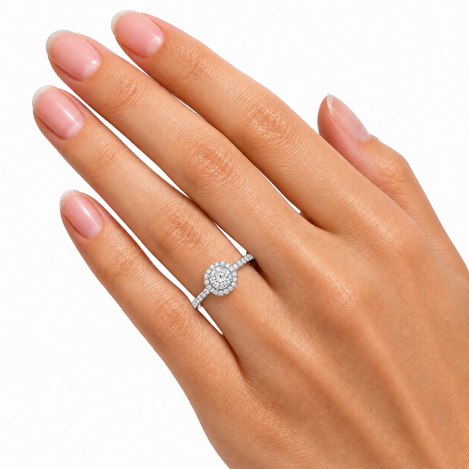 Venturant 1.00-3.50 Carat T.W. Round-cut Lab Grown Diamond (F/VS+) 14K Gold Halo Ring