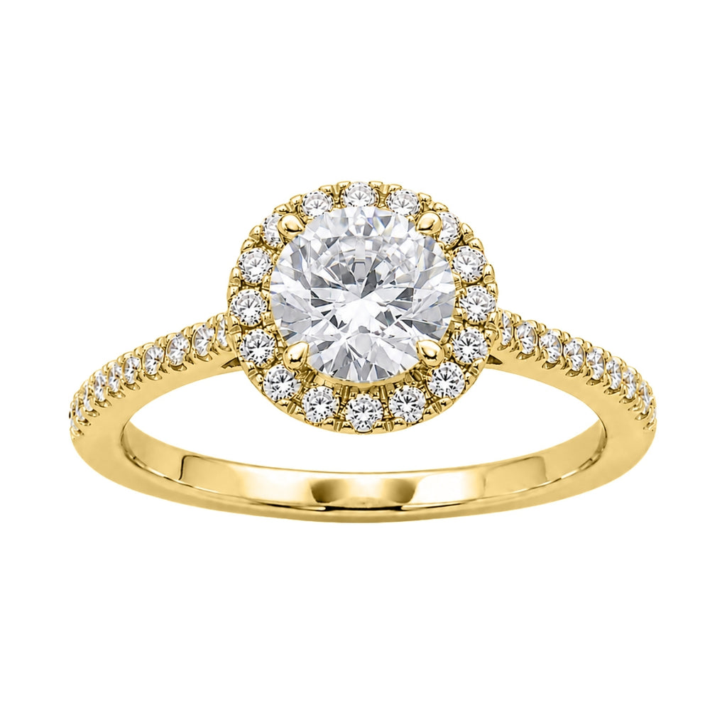 Venturant 1.00-3.50 Carat T.W. Round-cut Lab Grown Diamond (F/VS+) 14K Gold Halo Ring
