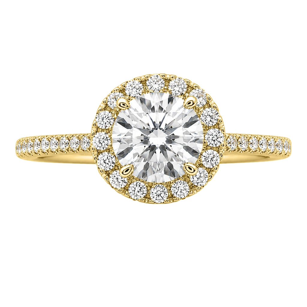 Venturant 1.00-3.50 Carat T.W. Round-cut Lab Grown Diamond (F/VS+) 14K Gold Halo Ring