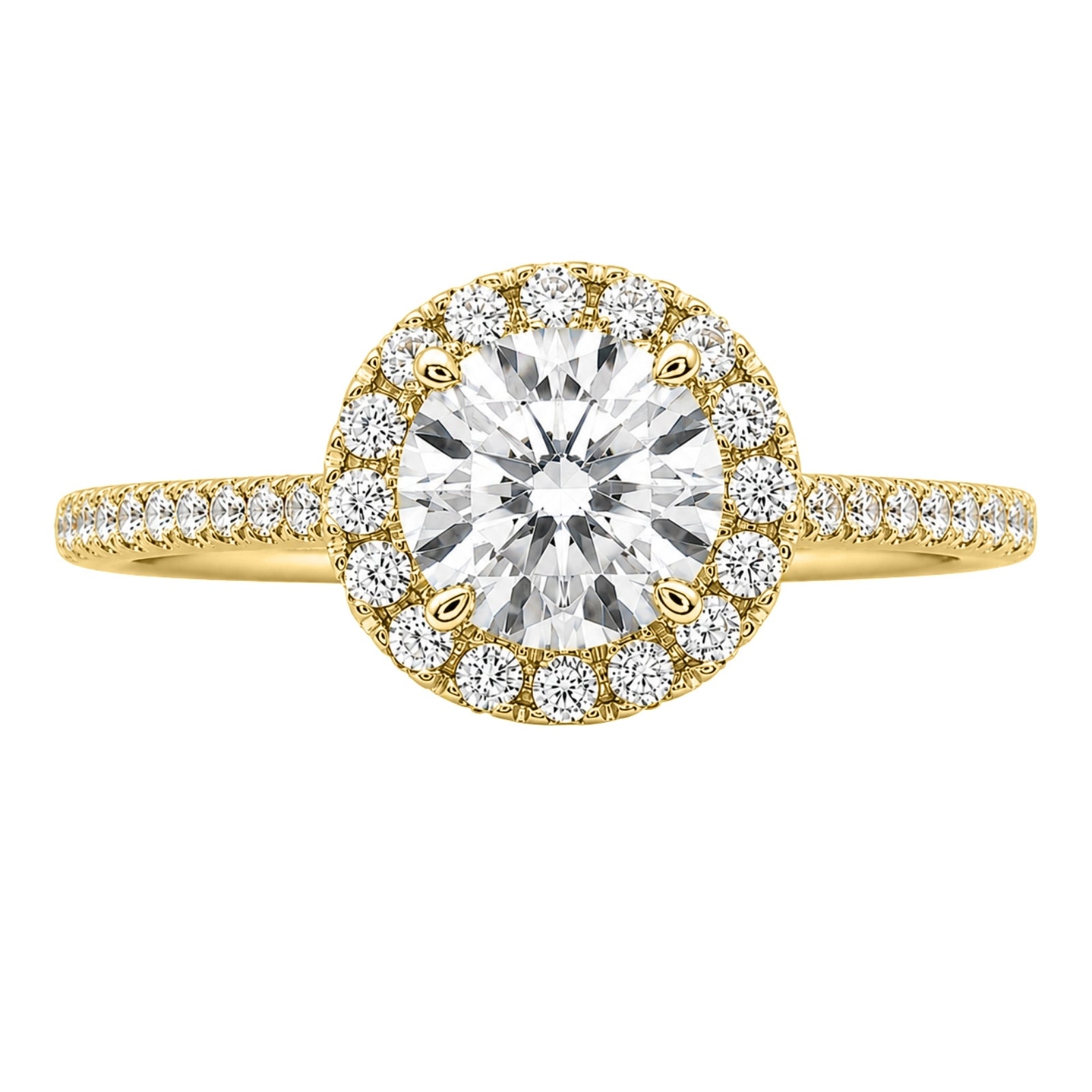 Venturant 1.00-3.50 Carat T.W. Round-cut Lab Grown Diamond (F/VS+) 14K Gold Halo Ring