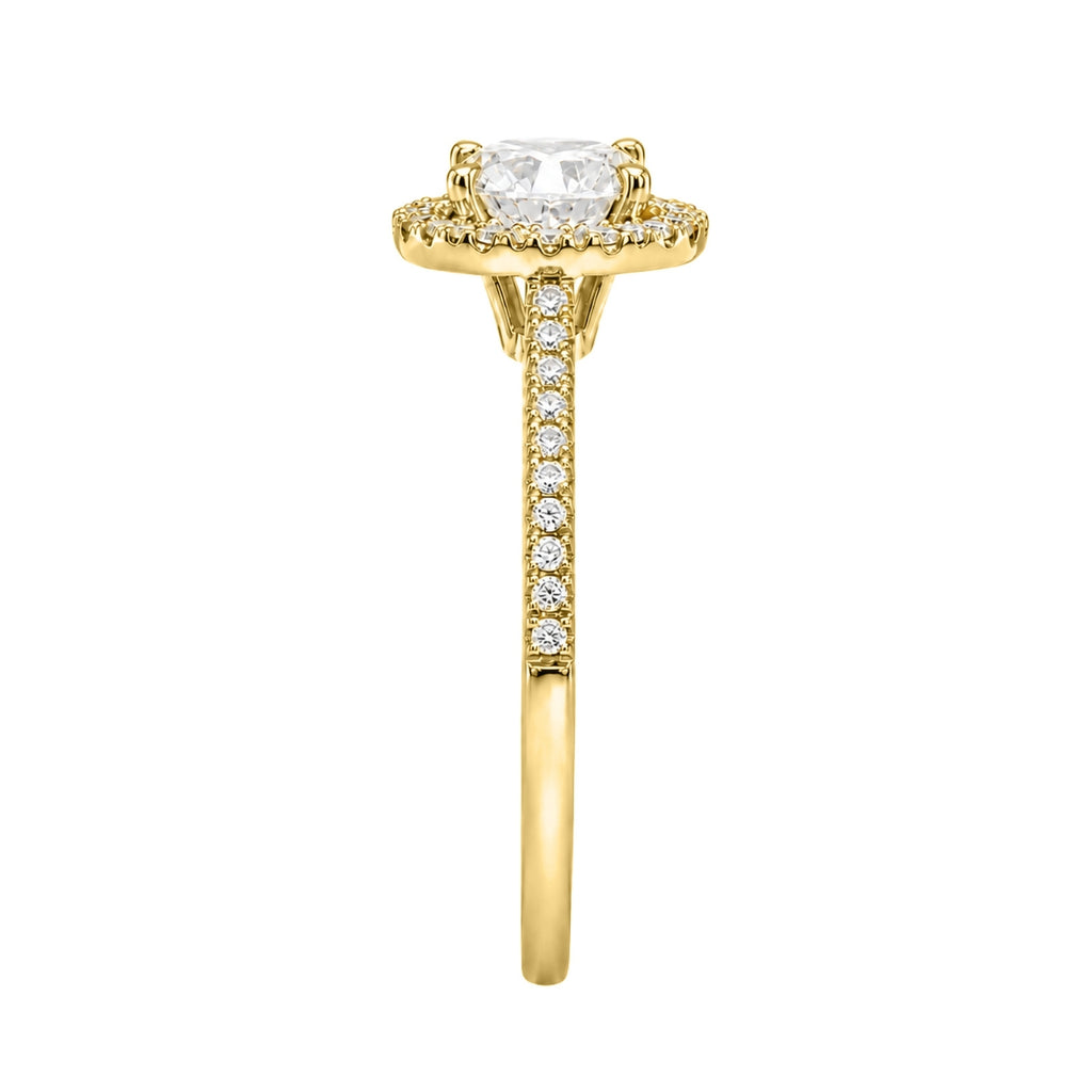 Venturant 1.00-3.50 Carat T.W. Round-cut Lab Grown Diamond (F/VS+) 14K Gold Halo Ring