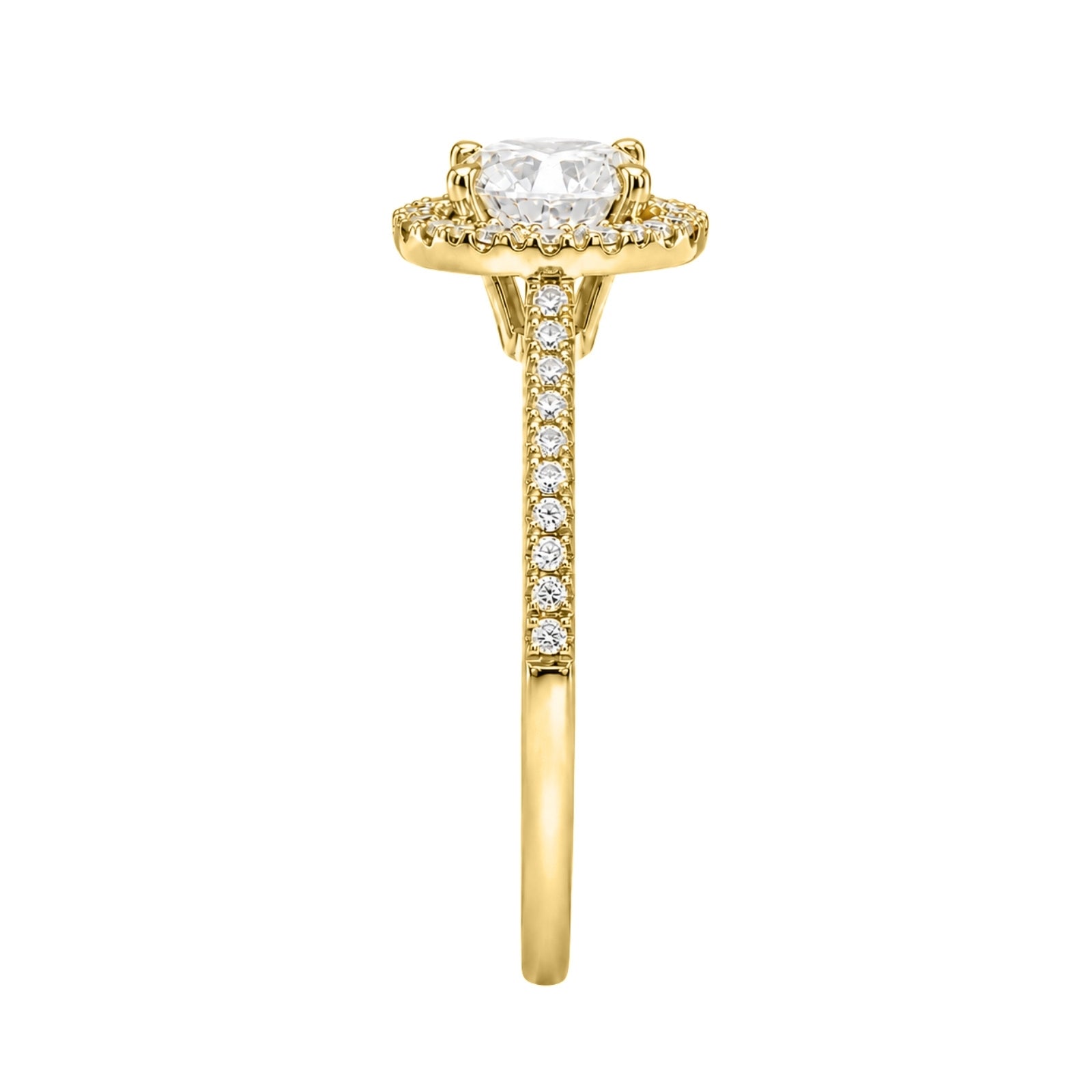 Venturant 1.00-3.50 Carat T.W. Round-cut Lab Grown Diamond (F/VS+) 14K Gold Halo Ring