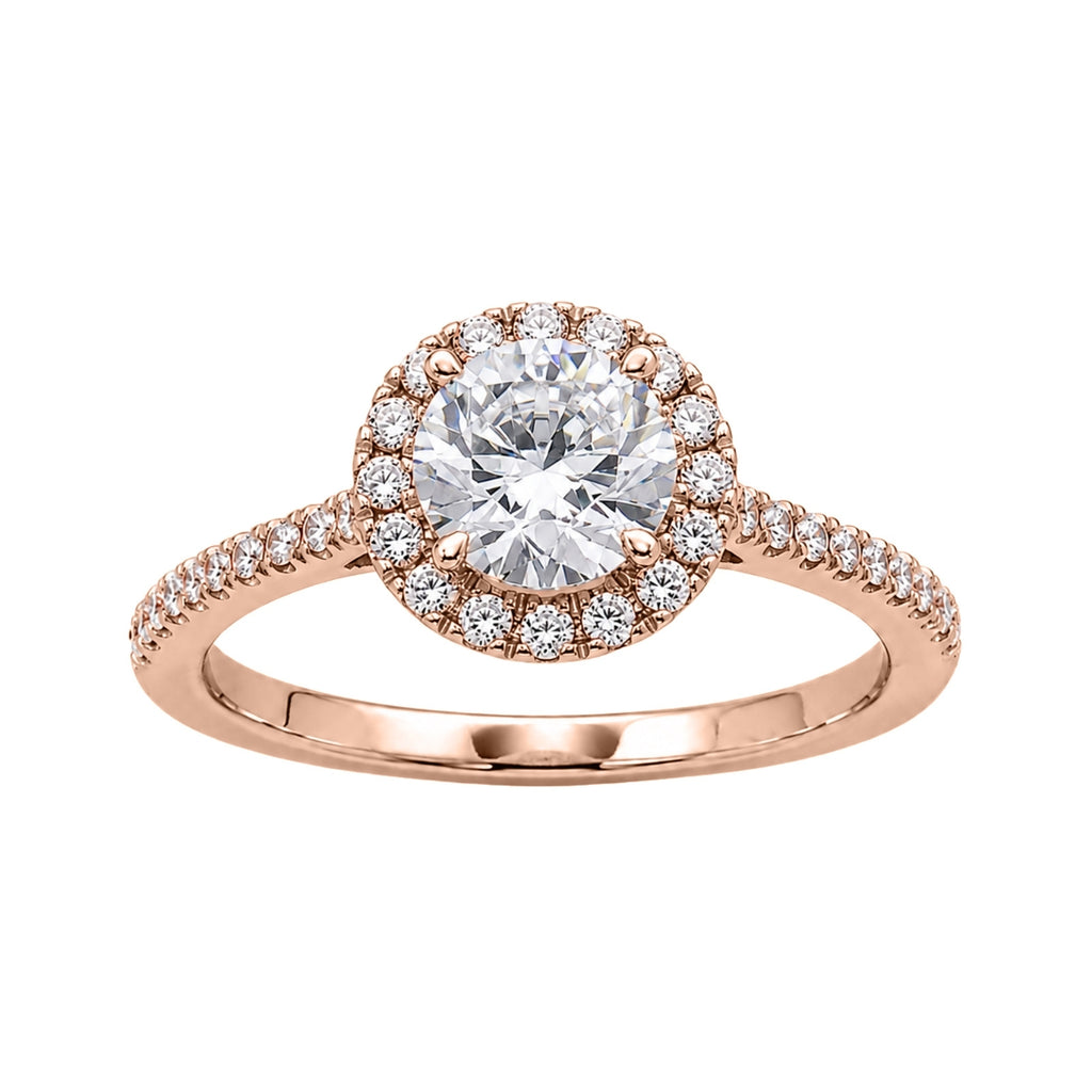 Venturant 1.00-3.50 Carat T.W. Round-cut Lab Grown Diamond (F/VS+) 14K Gold Halo Ring
