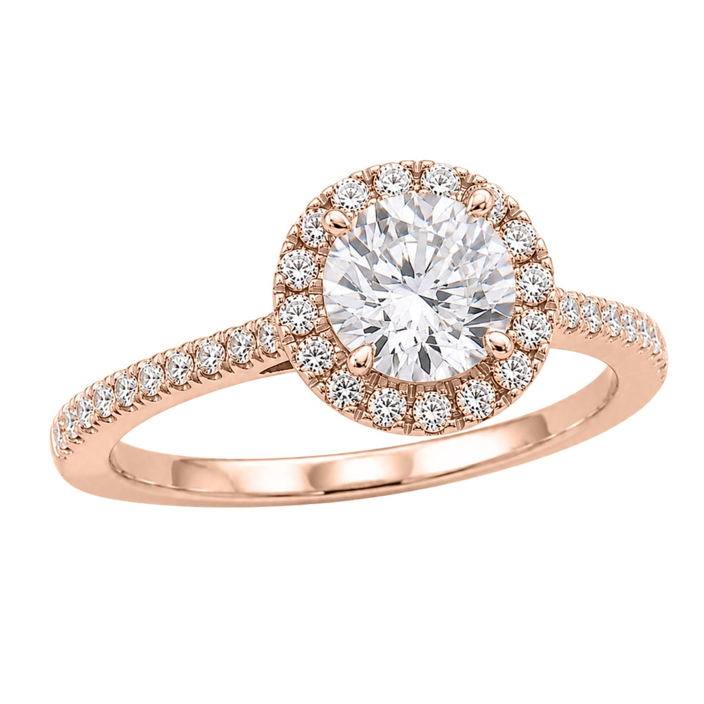 Venturant 1.00-3.50 Carat T.W. Round-cut Lab Grown Diamond (F/VS+) 14K Gold Halo Ring
