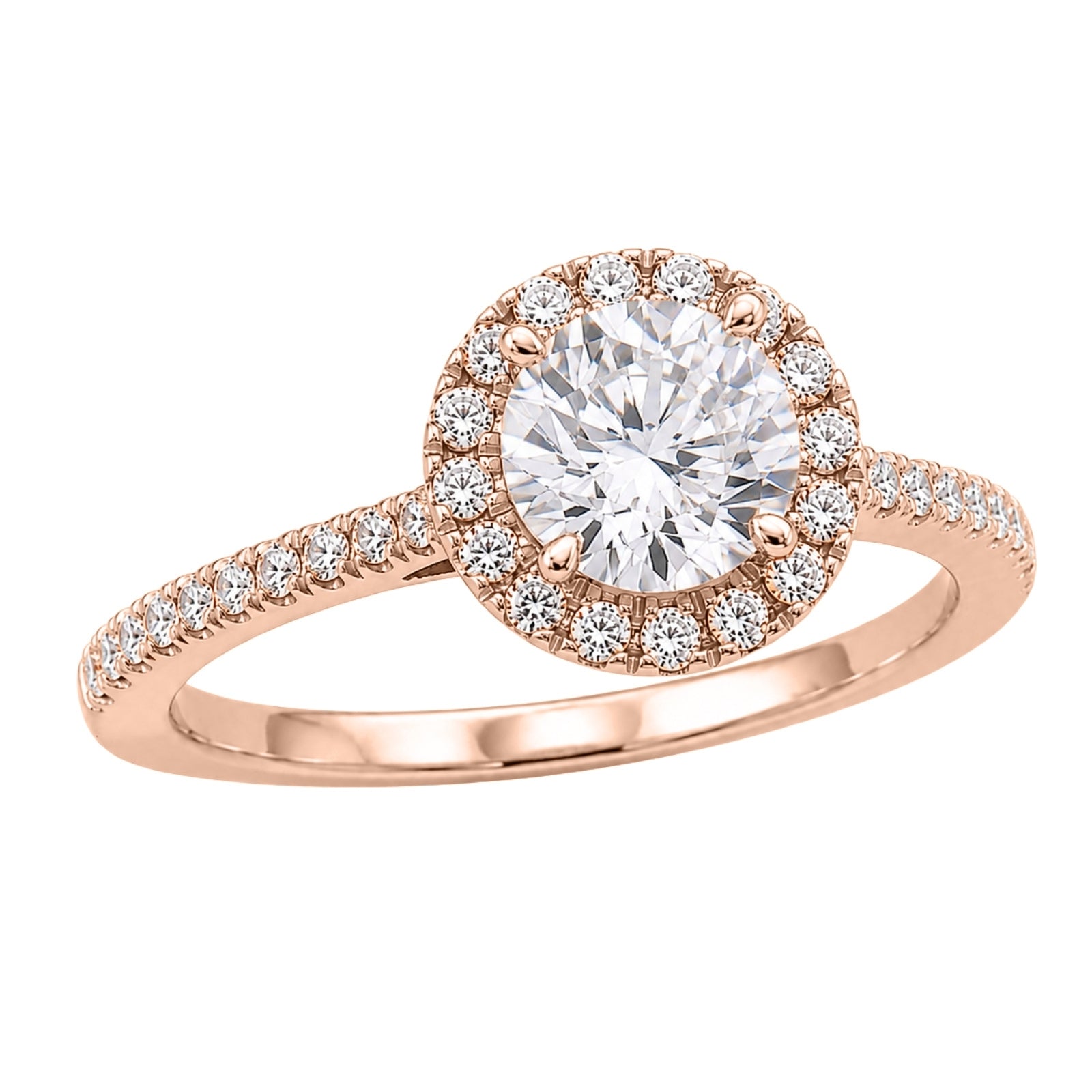 Venturant 1.00-3.50 Carat T.W. Round-cut Lab Grown Diamond (F/VS+) 14K Gold Halo Ring