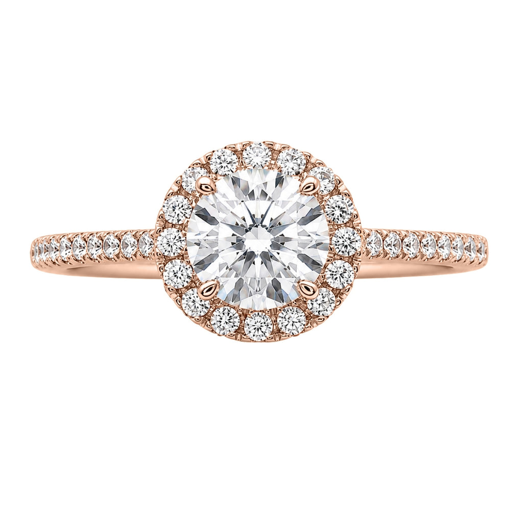 Venturant 1.00-3.50 Carat T.W. Round-cut Lab Grown Diamond (F/VS+) 14K Gold Halo Ring