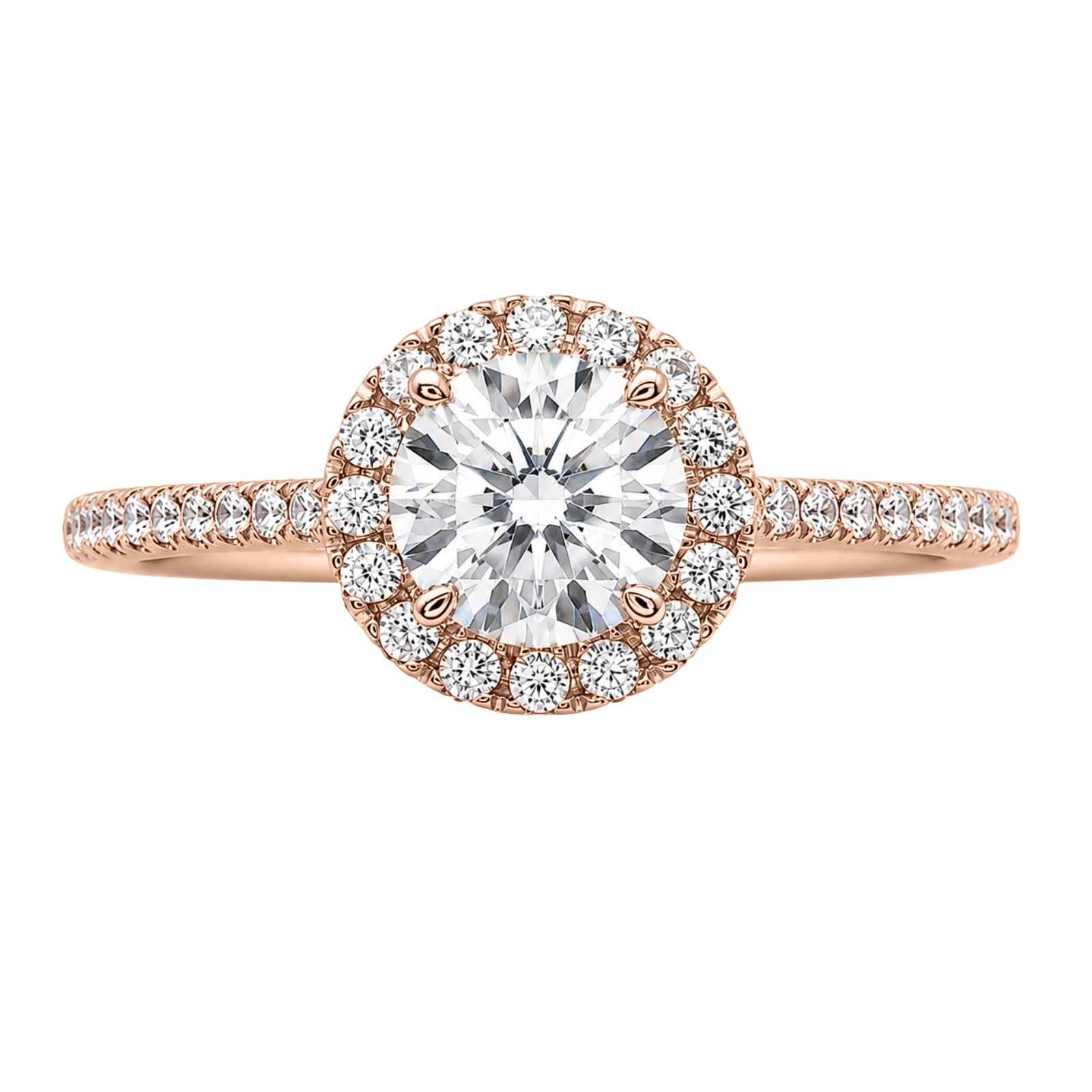Venturant 1.00-3.50 Carat T.W. Round-cut Lab Grown Diamond (F/VS+) 14K Gold Halo Ring