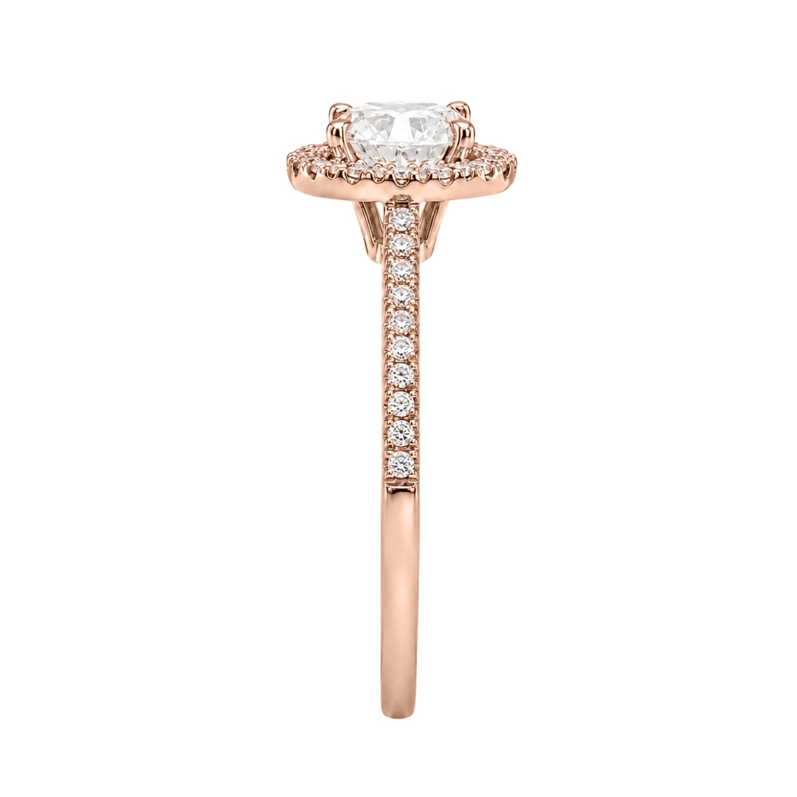 Venturant 1.00-3.50 Carat T.W. Round-cut Lab Grown Diamond (F/VS+) 14K Gold Halo Ring