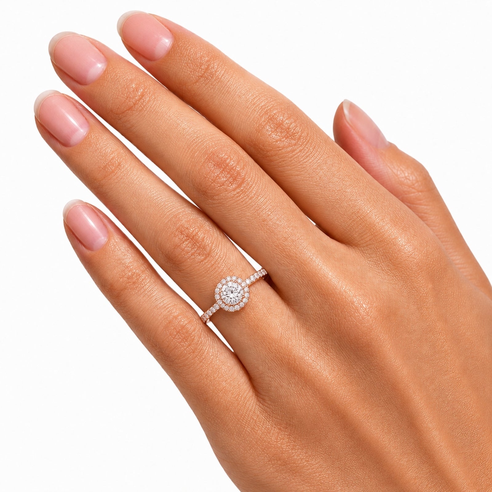 Venturant 1.00-3.50 Carat T.W. Round-cut Lab Grown Diamond (F/VS+) 14K Gold Halo Ring