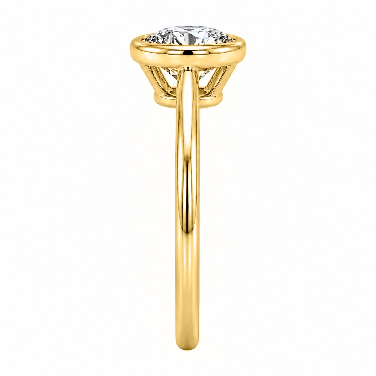 Venturant 1.00-6.00 Carat T.W. IGI certified Round-cut Lab Grown Diamond (D/VS+) 14K Gold Bezel Set Ring