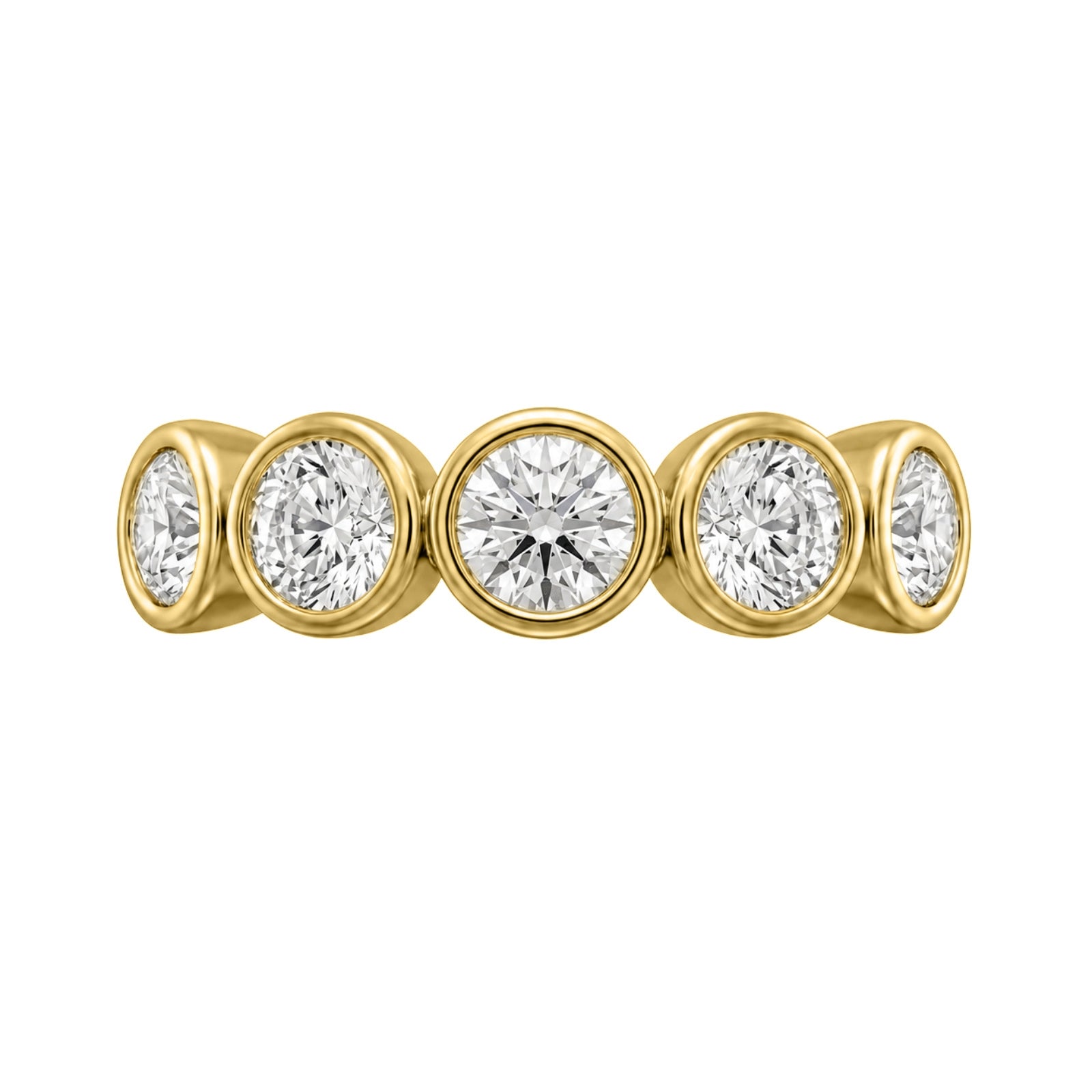 Venturant 3.00 Carat T.W. Round-cut Lab Grown Diamond (F/VS+) 14K Gold Bezel Set 5 Stone Band Ring