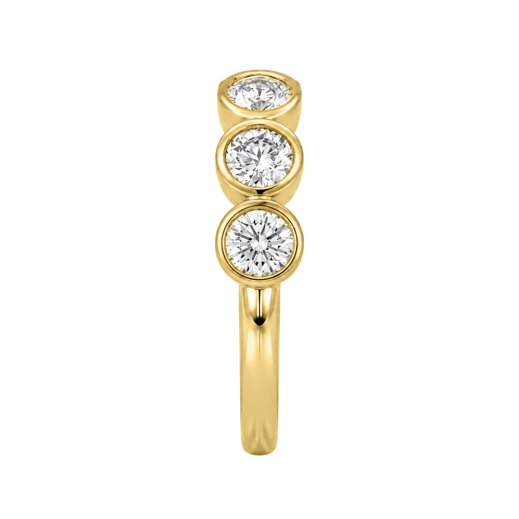 Venturant 3.00 Carat T.W. Round-cut Lab Grown Diamond (F/VS+) 14K Gold Bezel Set 5 Stone Band Ring