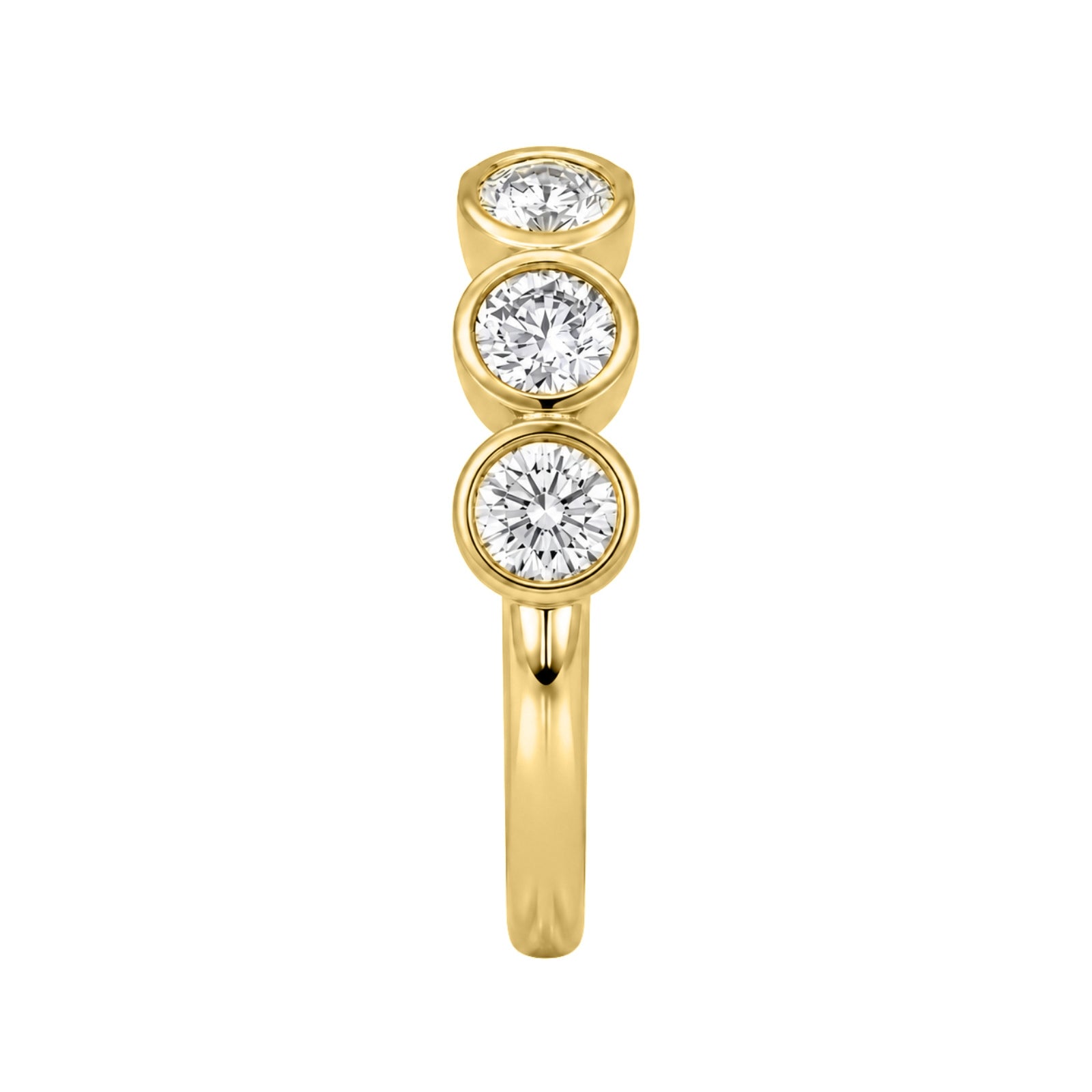 Venturant 3.00 Carat T.W. Round-cut Lab Grown Diamond (F/VS+) 14K Gold Bezel Set 5 Stone Band Ring