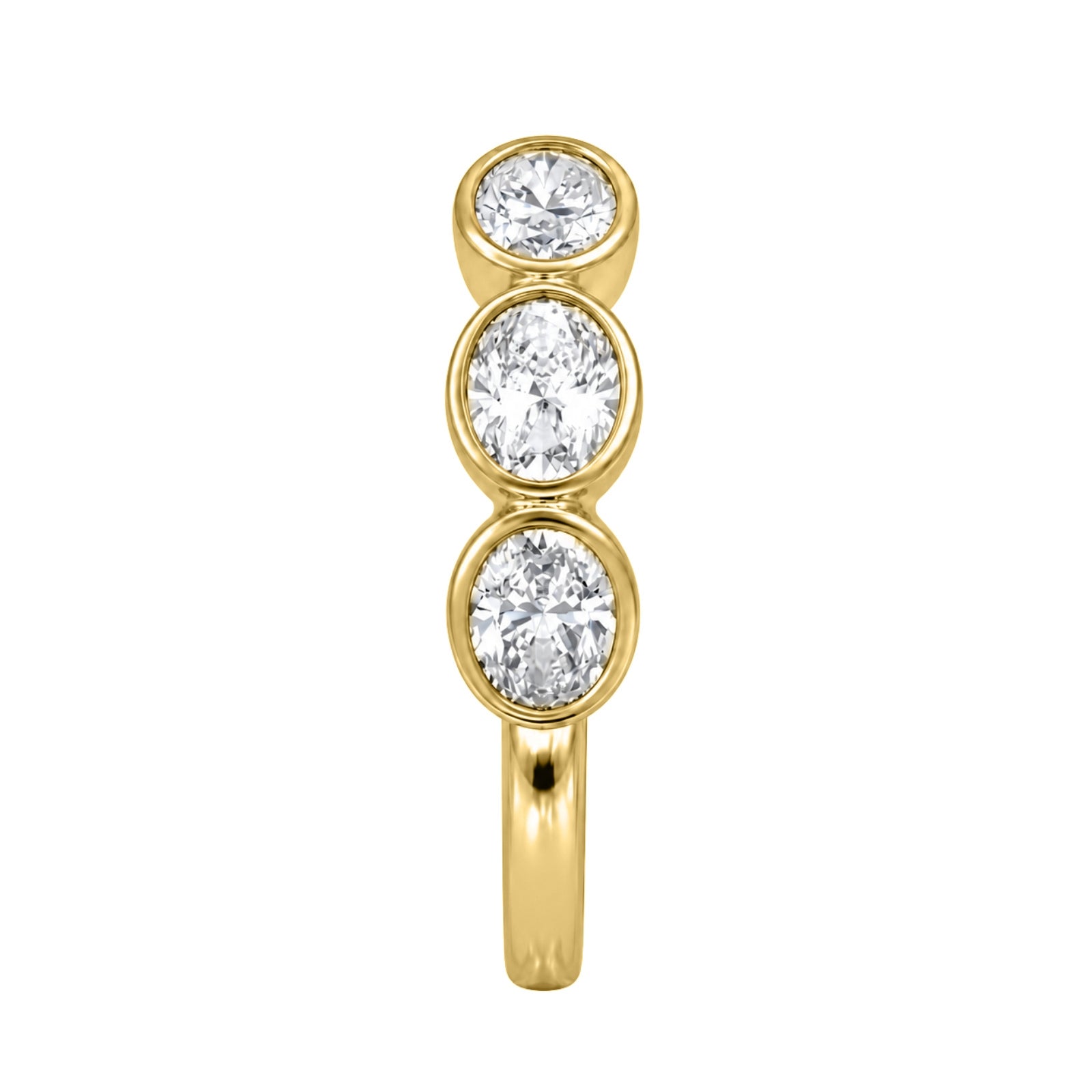 Venturant 3.00 Carat T.W. Oval-cut Lab Grown Diamond (F/VS+) 14K Gold Bezel Set 5 Stone Band Ring