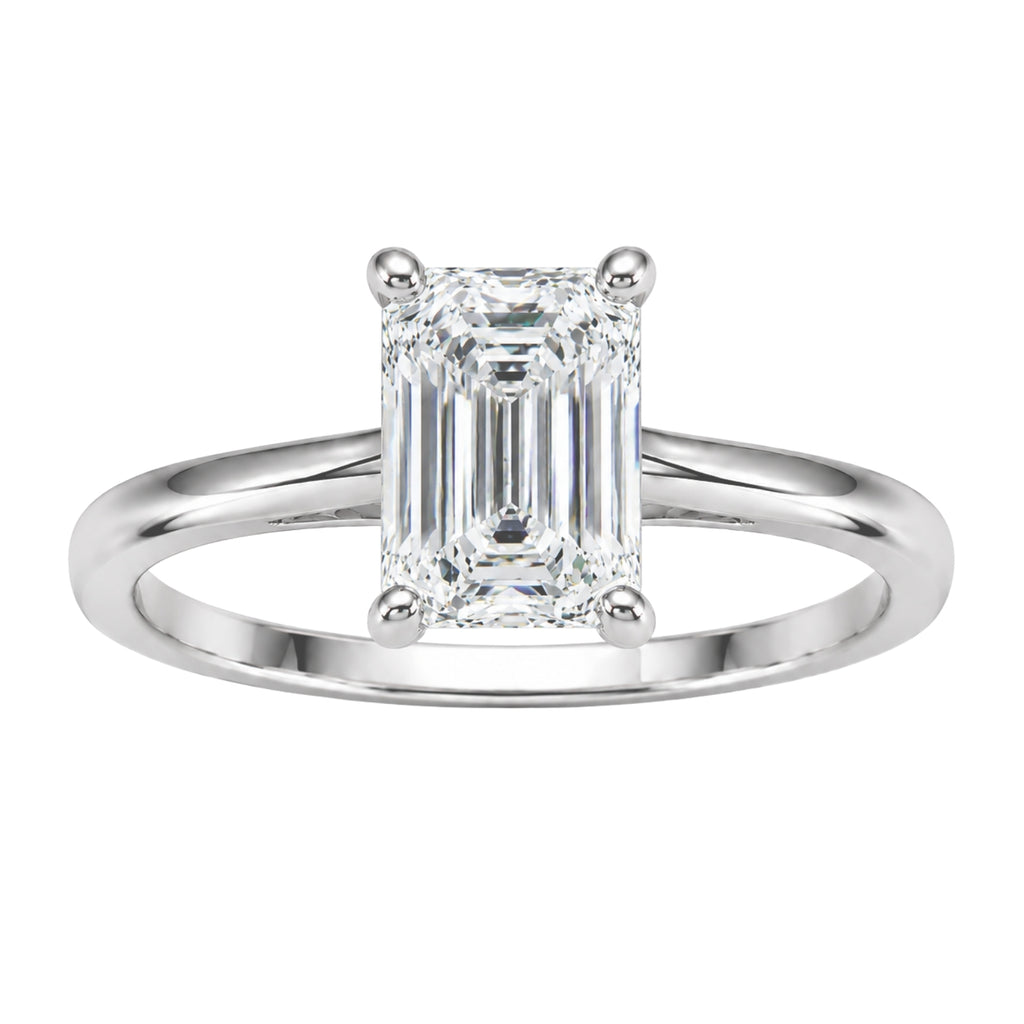 Venturant 1.00-6.00 Carat T.W. IGI certified Emerald-cut Lab Grown Diamond (D/VS+) 14K Gold Solitaire Ring