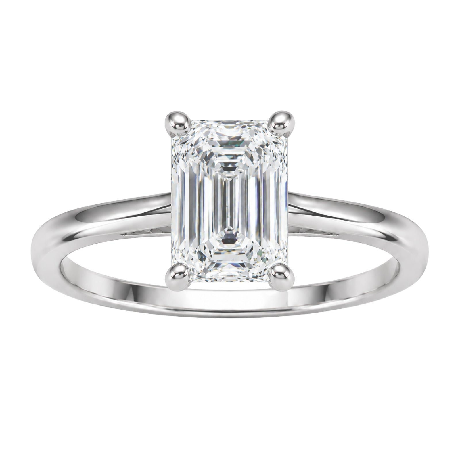 Venturant 1.00-6.00 Carat T.W. IGI certified Emerald-cut Lab Grown Diamond (D/VS+) 14K Gold Solitaire Ring