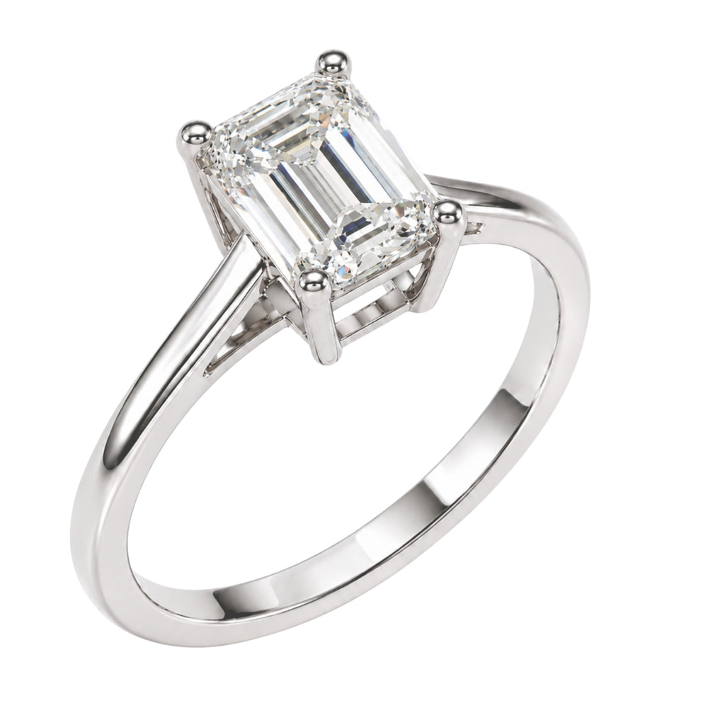 Venturant 1.00-6.00 Carat T.W. IGI certified Emerald-cut Lab Grown Diamond (D/VS+) 14K Gold Solitaire Ring